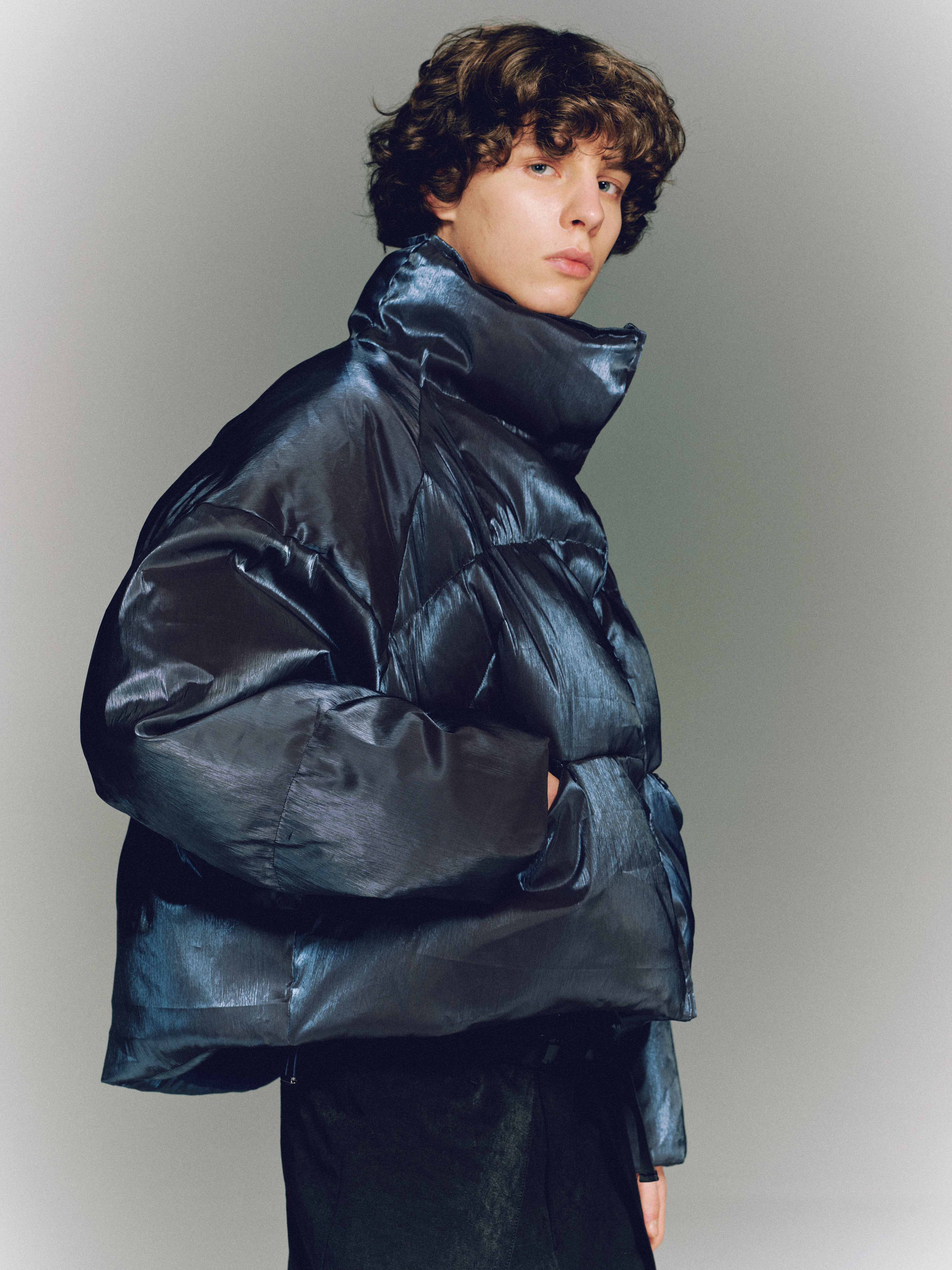 Iridescent Puffer Jacket – Midnight Blue - Image 7