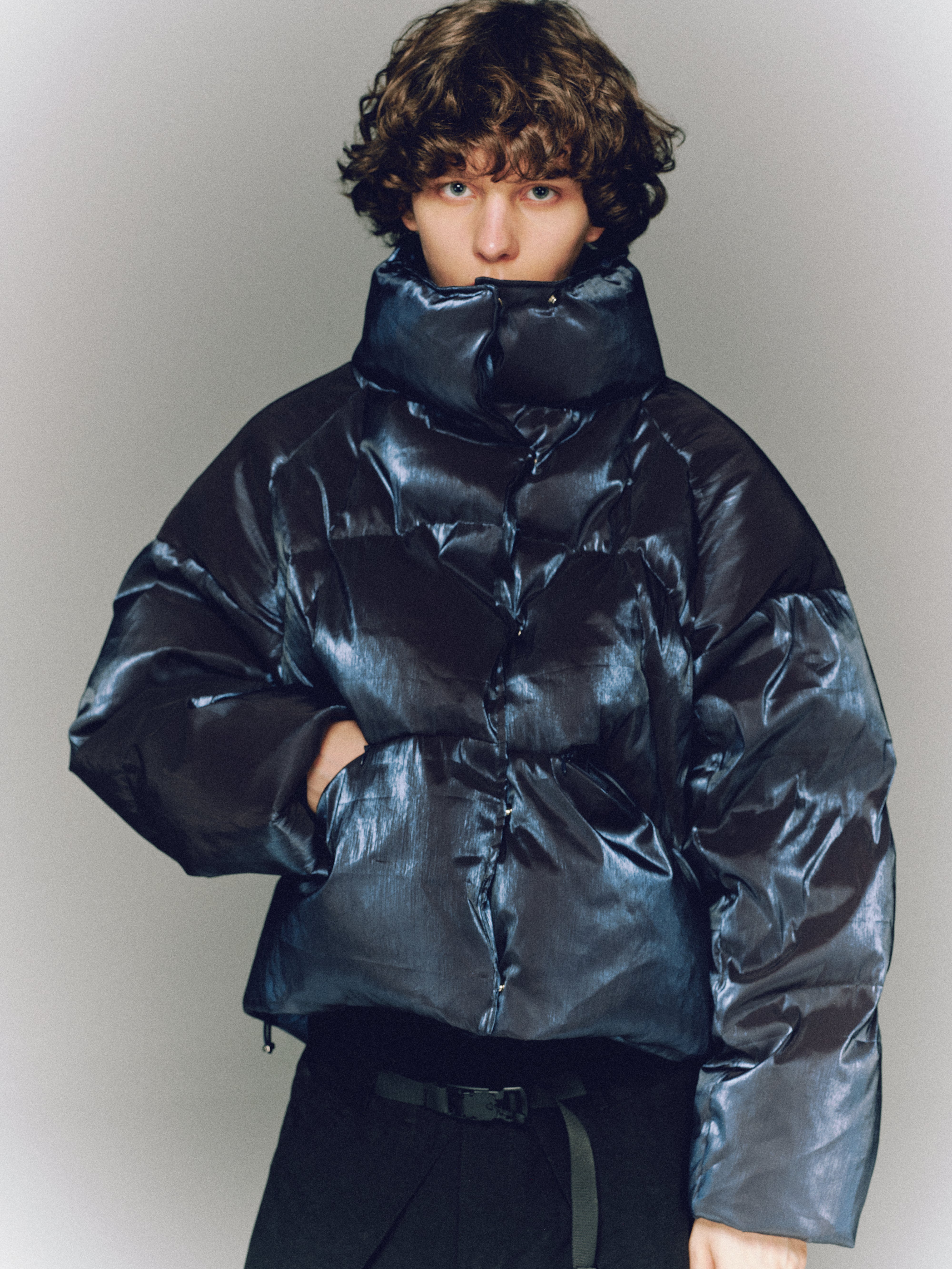 Iridescent Puffer Jacket – Midnight Blue - Image 8