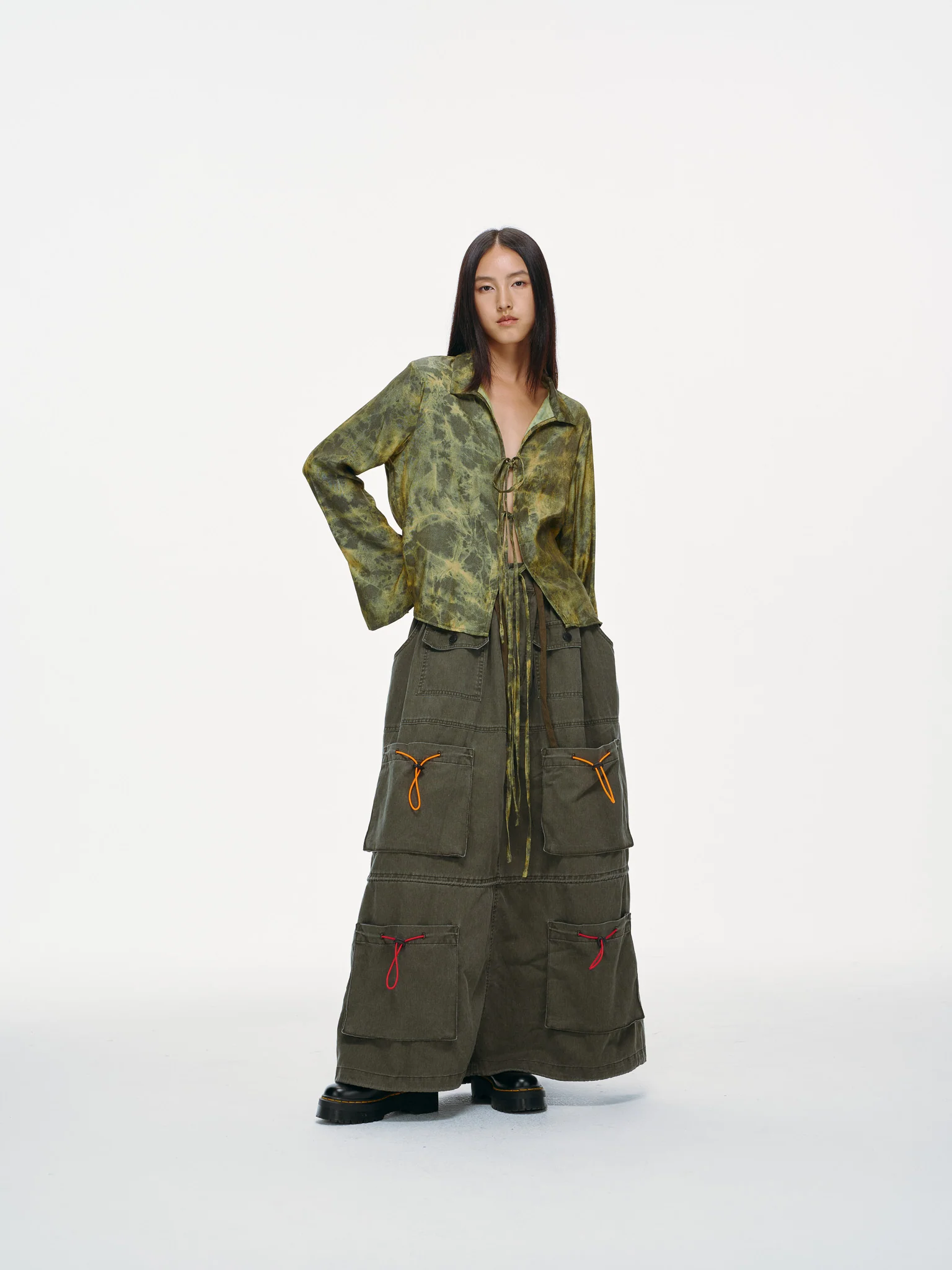 Kiri Tie Front Shirt – Acid Moss Tie-Dye - Image 3