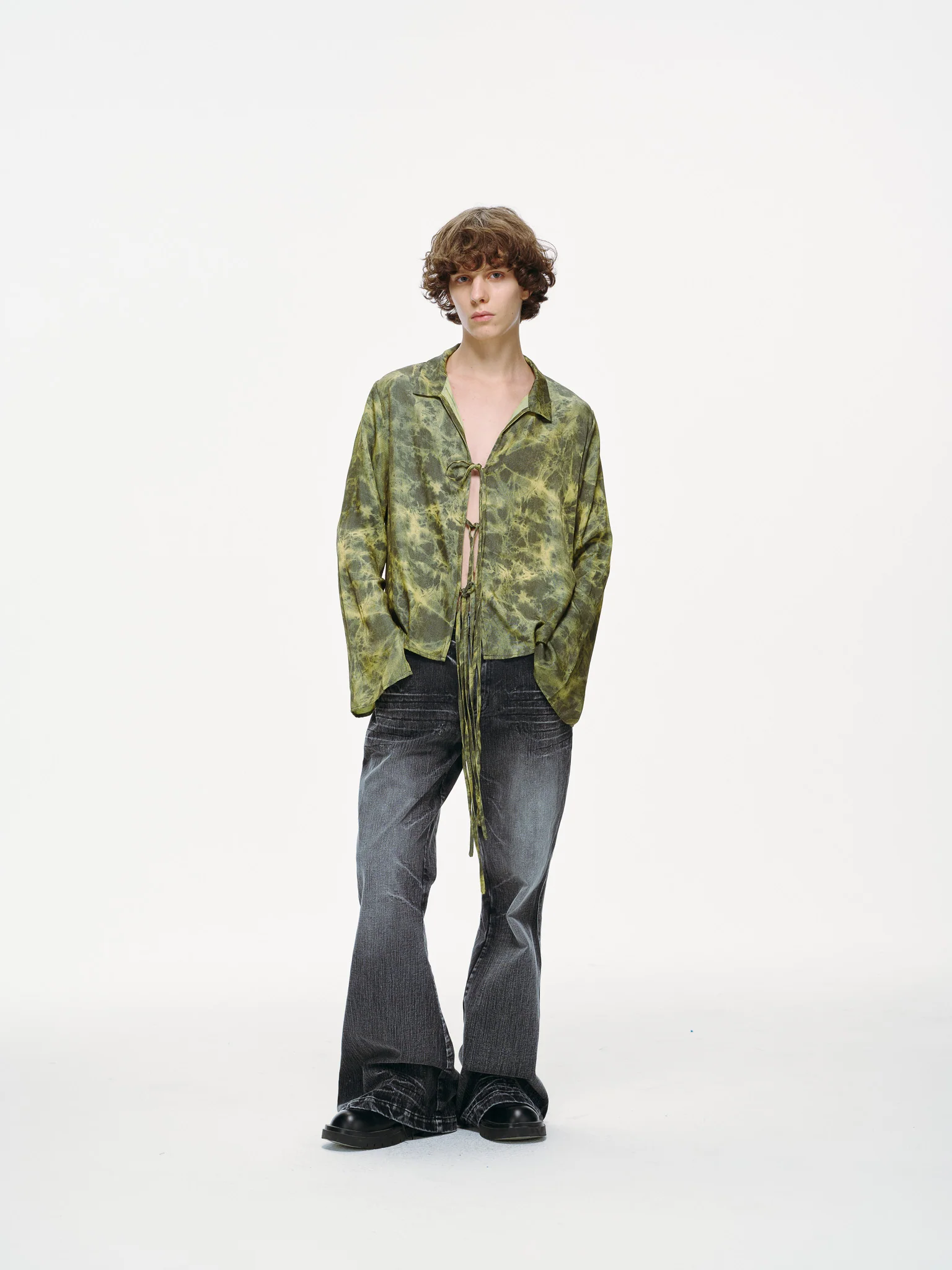 Kiri Tie Front Shirt – Acid Moss Tie-Dye - Image 4