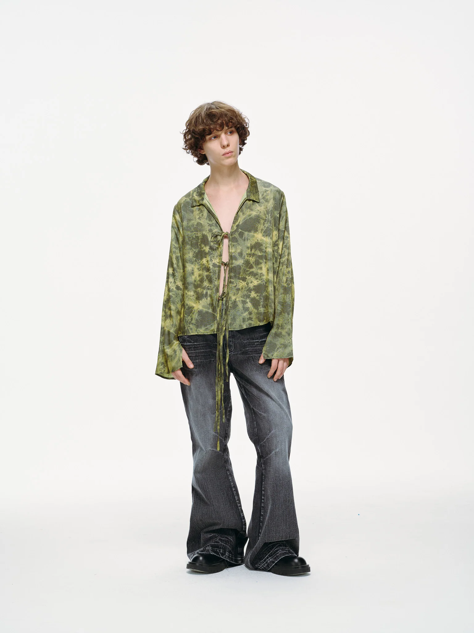Kiri Tie Front Shirt – Acid Moss Tie-Dye - Image 6