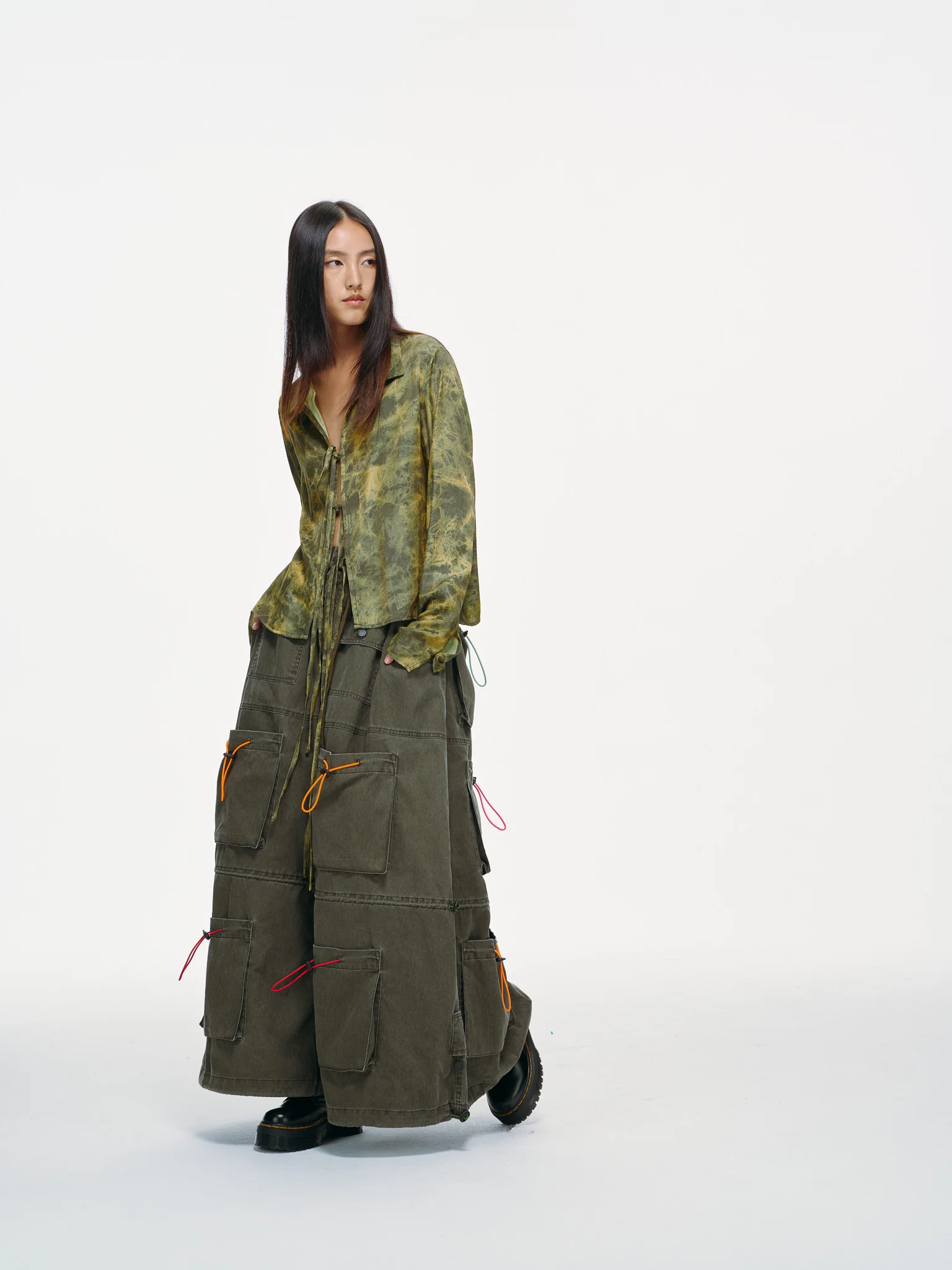 Kiri Tie Front Shirt – Acid Moss Tie-Dye - Image 8