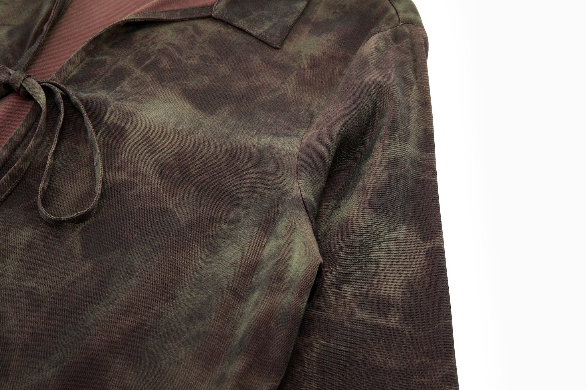 Kiri Tie Front Shirt - Rosewood, Olive Tie-Dye - Image 14