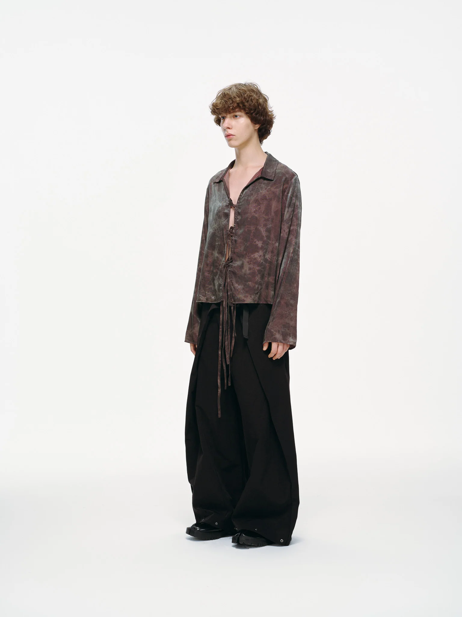 Kiri Tie Front Shirt - Rosewood, Olive Tie-Dye - Image 5
