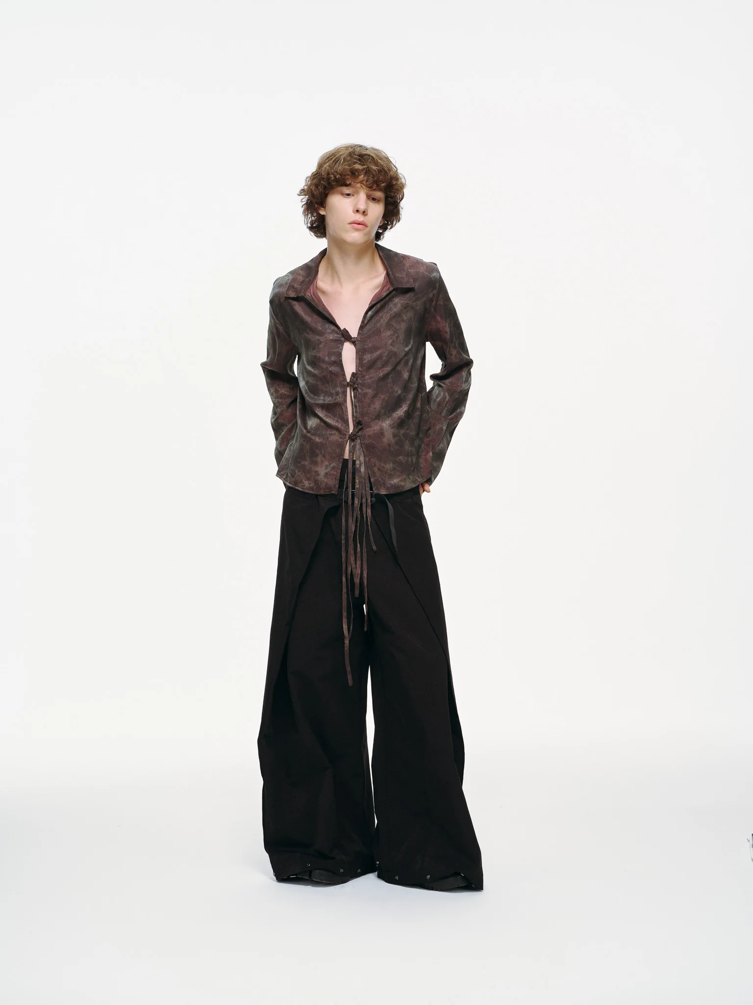 Kiri Tie Front Shirt - Rosewood, Olive Tie-Dye - Image 6