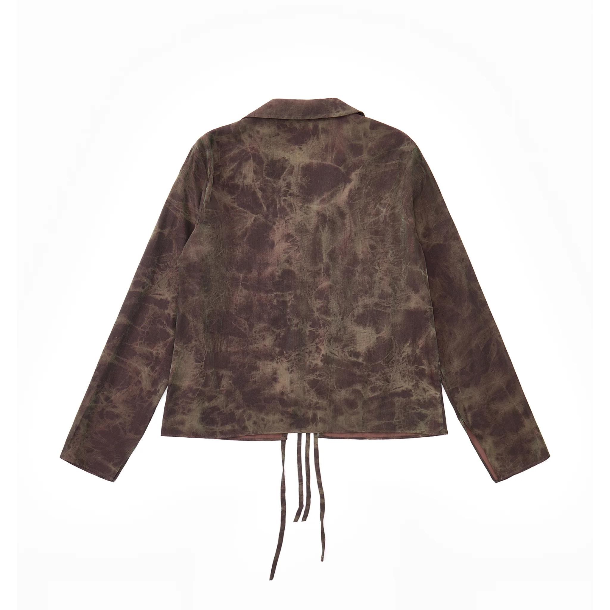 Kiri Tie Front Shirt - Rosewood, Olive Tie-Dye - Image 9