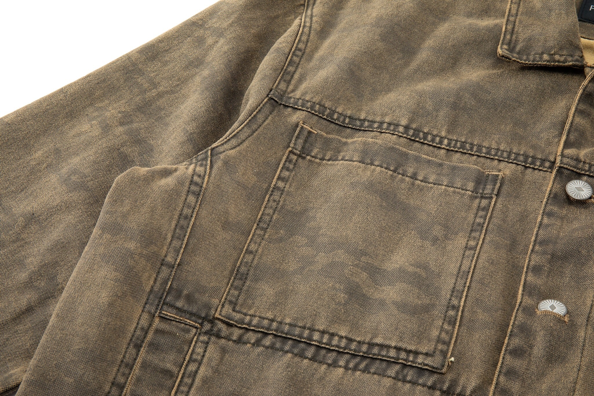 Kota Light Denim Motor Jacket – Subtle Washed Brown Camo - Image 14