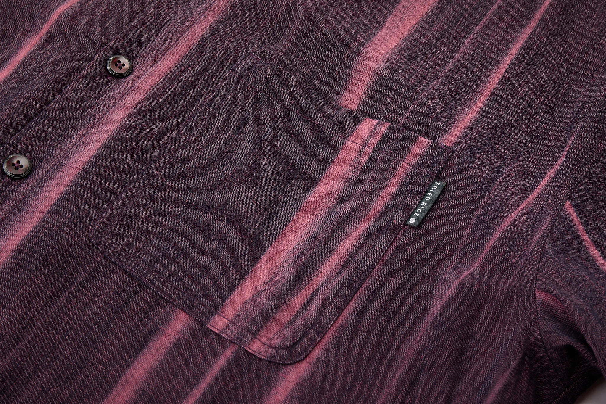 Vertical Stripe Button Up – Deep Burgundy & Rose, Relaxed Fit - Image 13