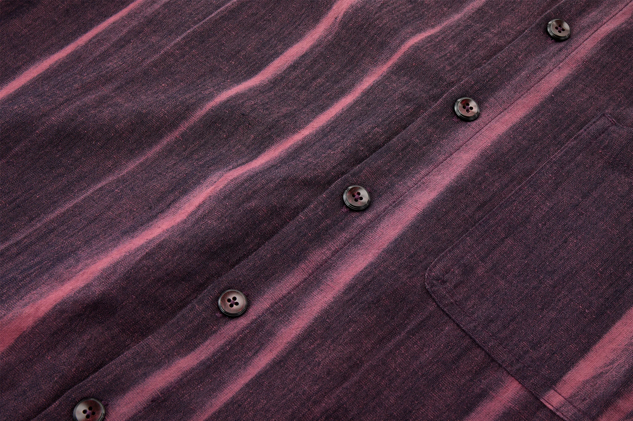 Vertical Stripe Button Up – Deep Burgundy & Rose, Relaxed Fit - Image 14