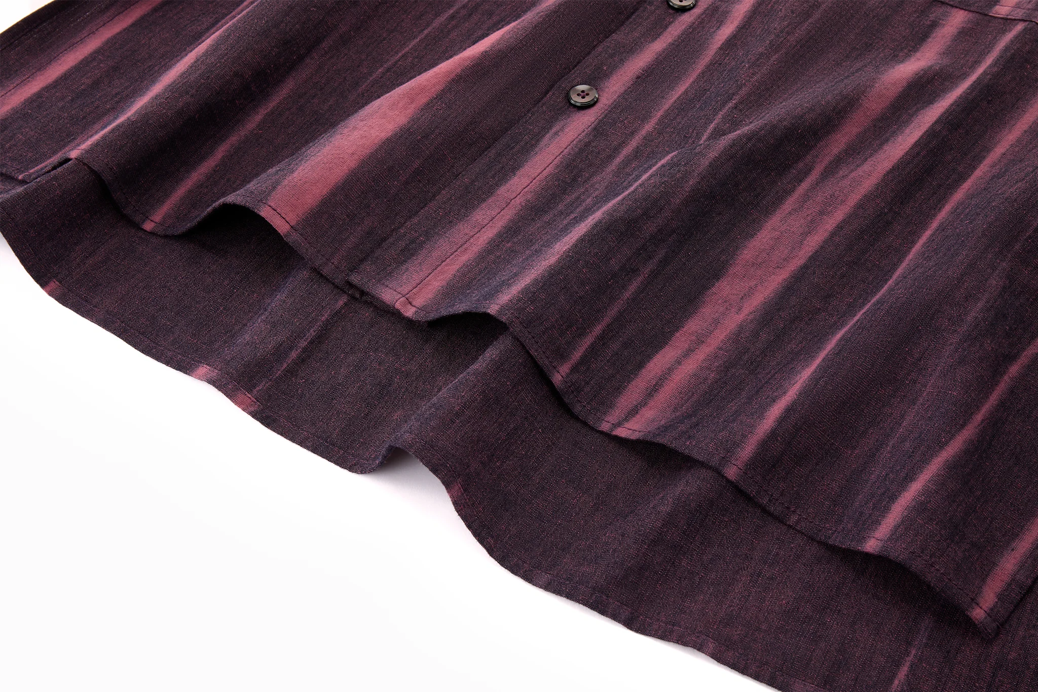 Vertical Stripe Button Up – Deep Burgundy & Rose, Relaxed Fit - Image 15