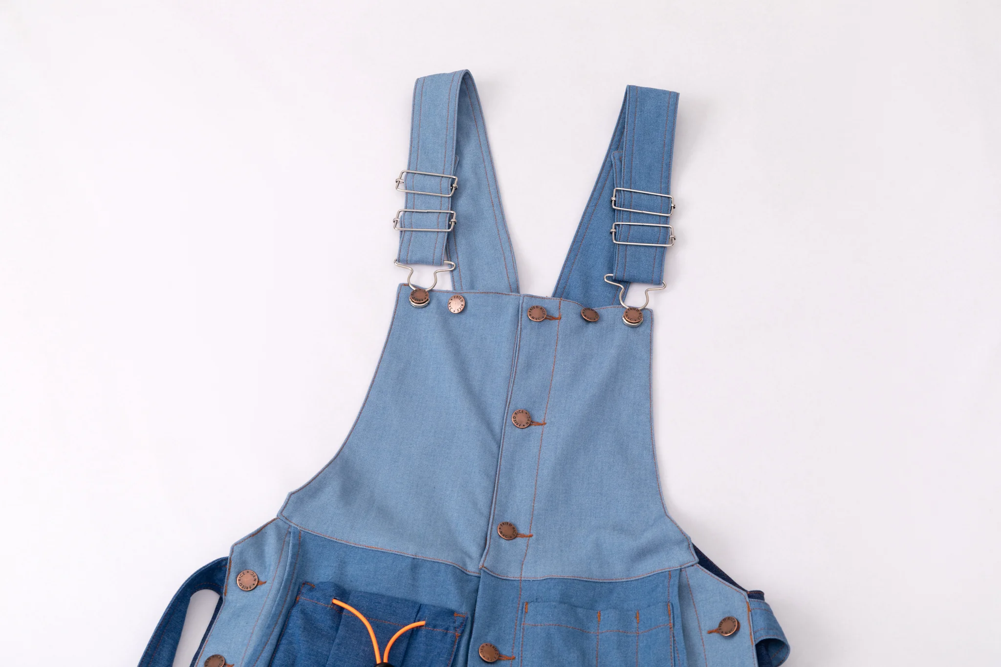 Loose Strap Overalls - Blue Colorblock - Image 4