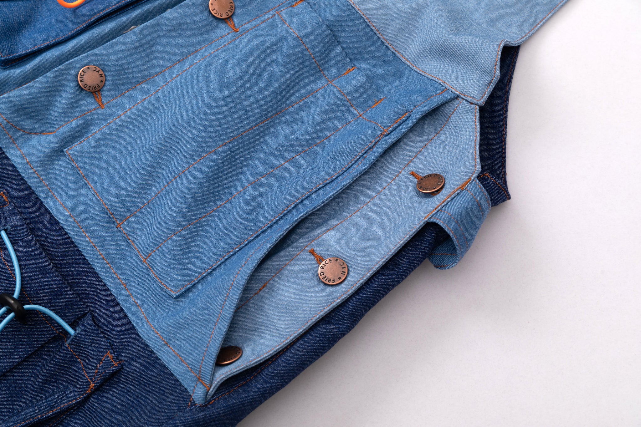 Loose Strap Overalls - Blue Colorblock - Image 6