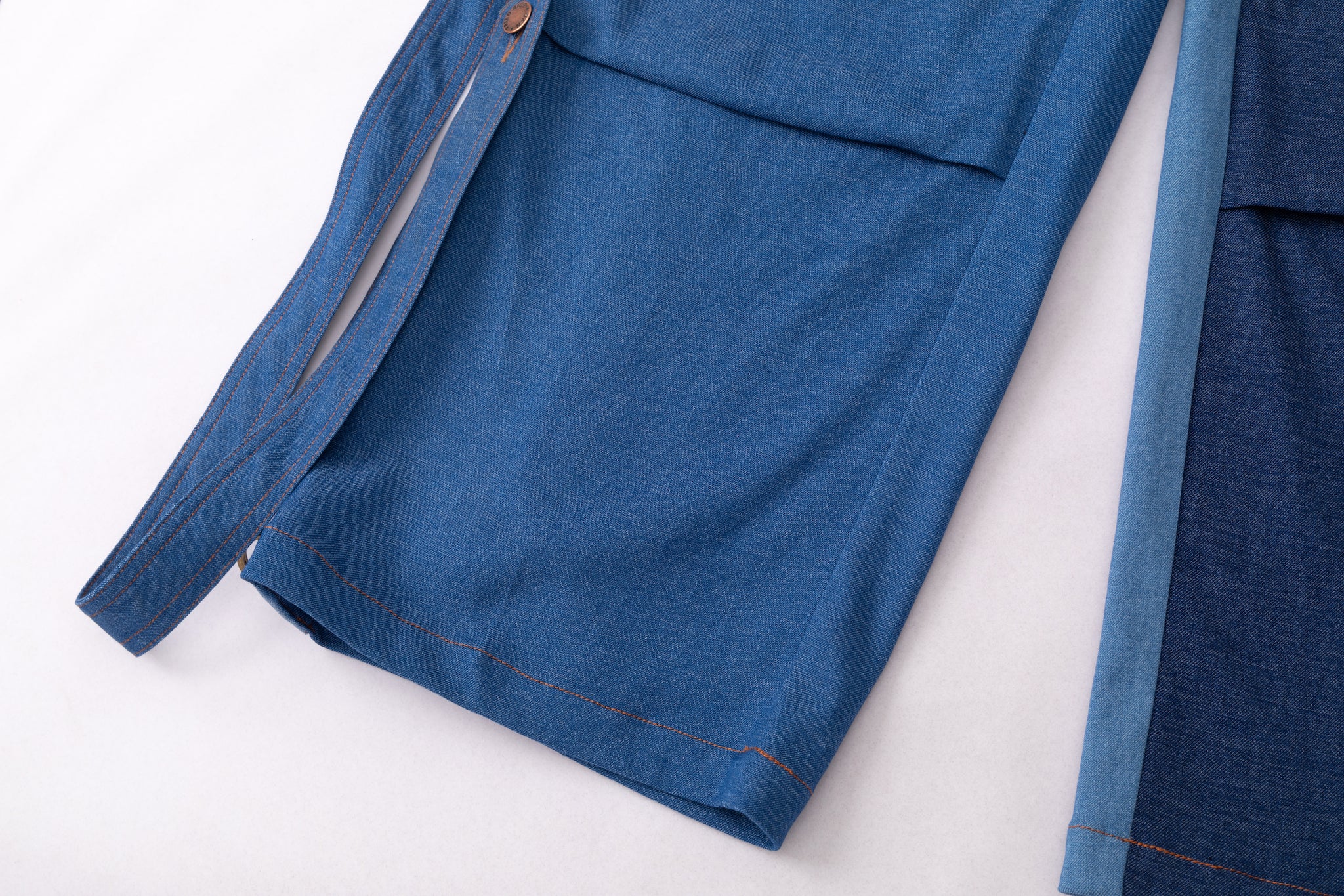 Loose Strap Overalls - Blue Colorblock - Image 7