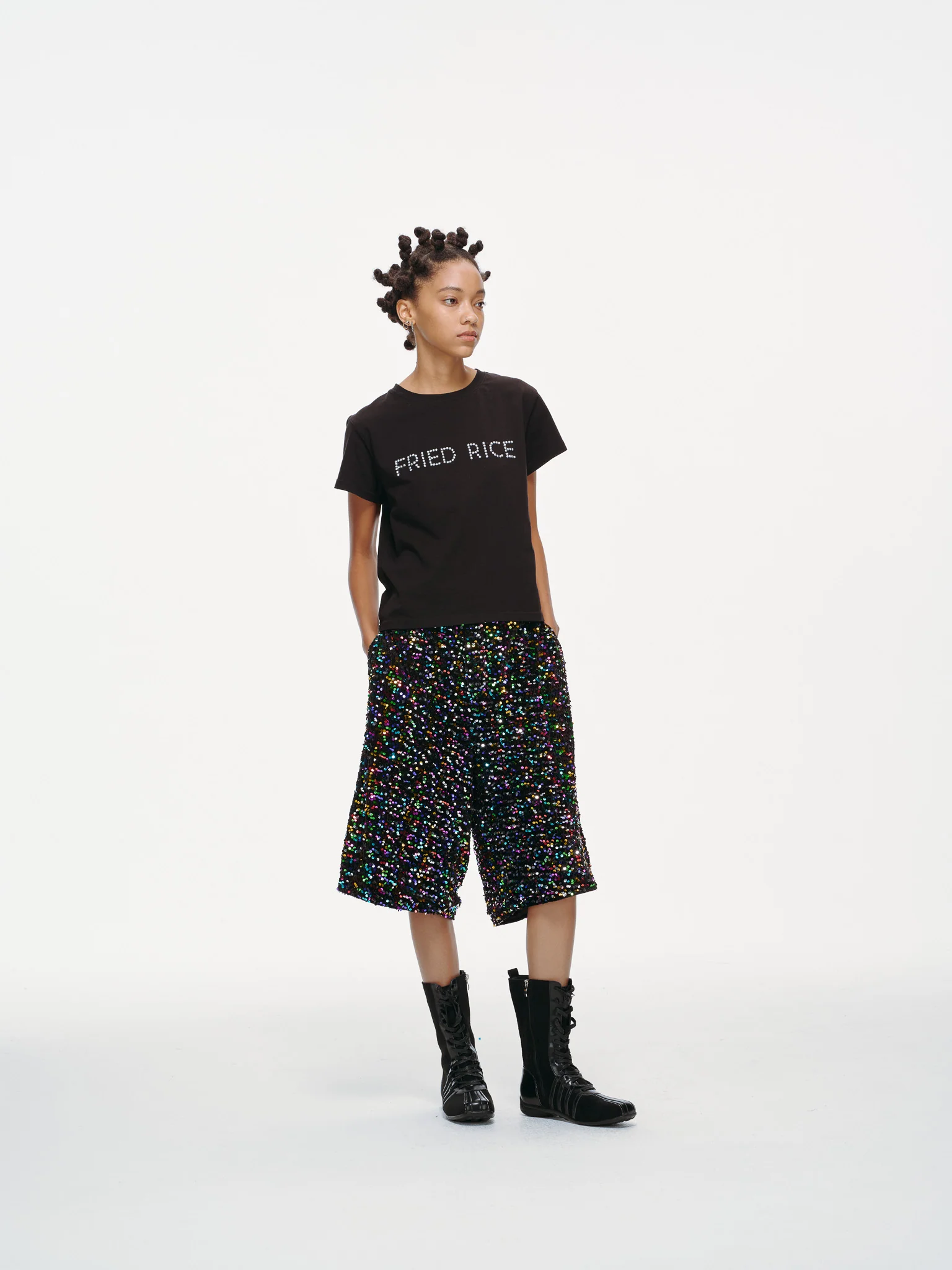 Midnight Spectrum Sequin Long Shorts - Image 11
