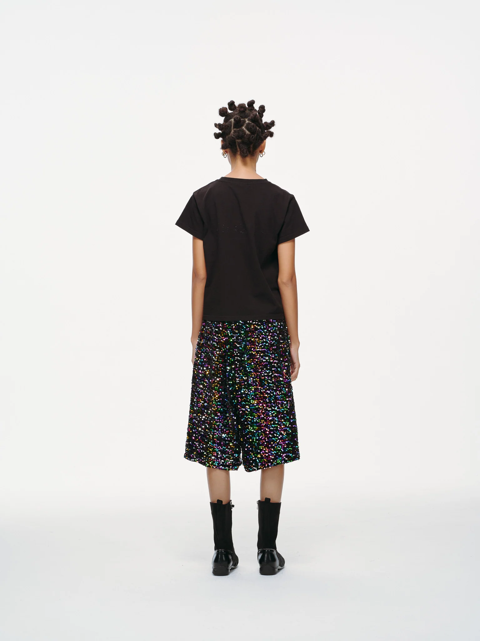 Midnight Spectrum Sequin Long Shorts - Image 13