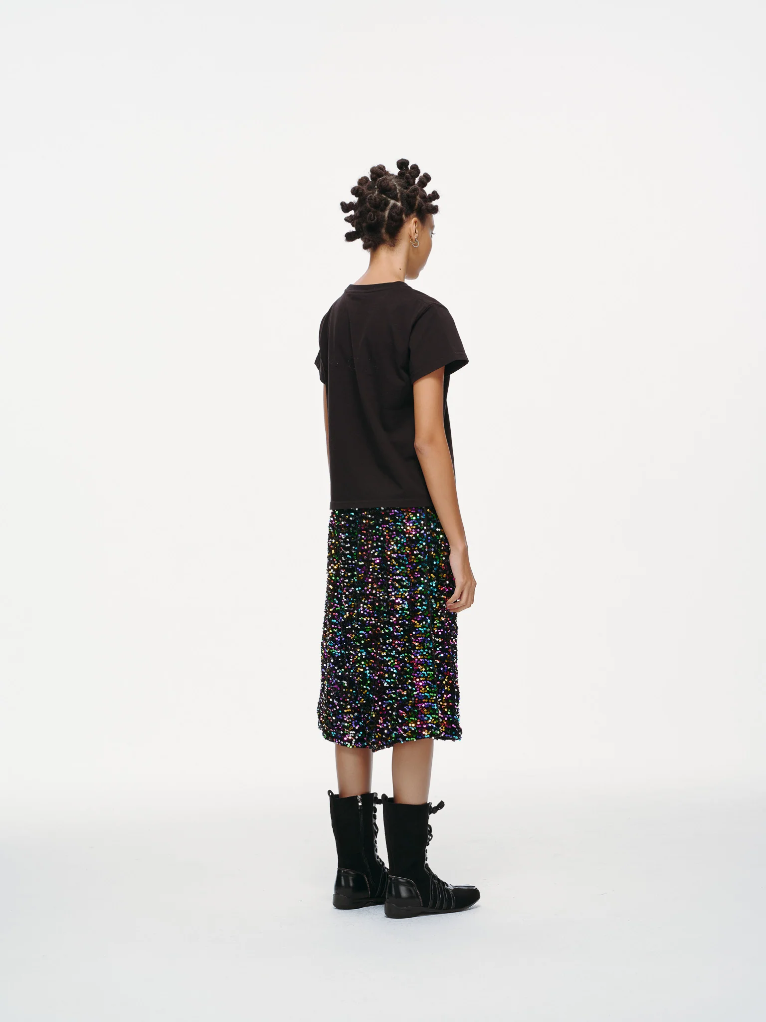 Midnight Spectrum Sequin Long Shorts - Image 14