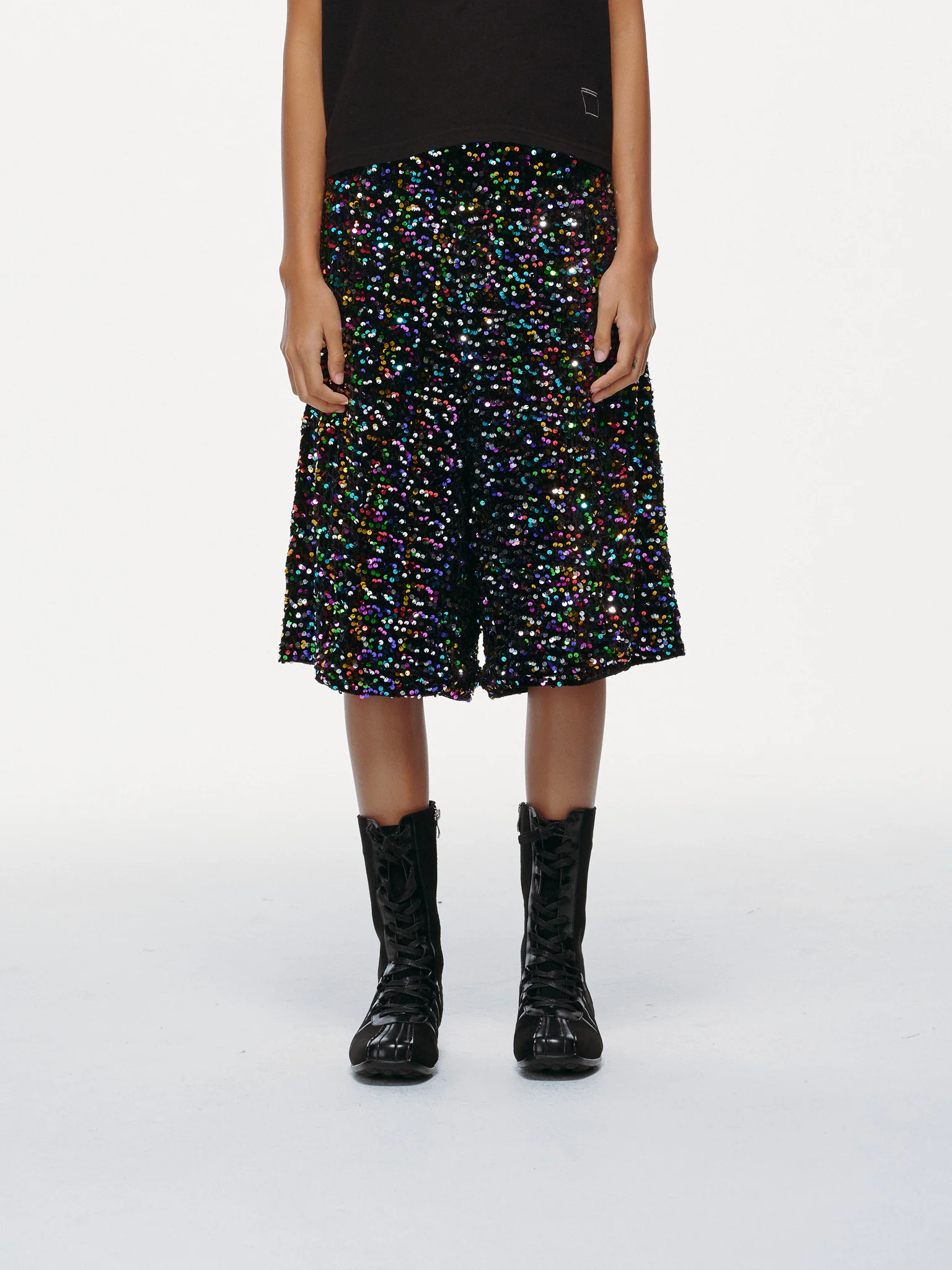 Midnight Spectrum Sequin Long Shorts - Image 15