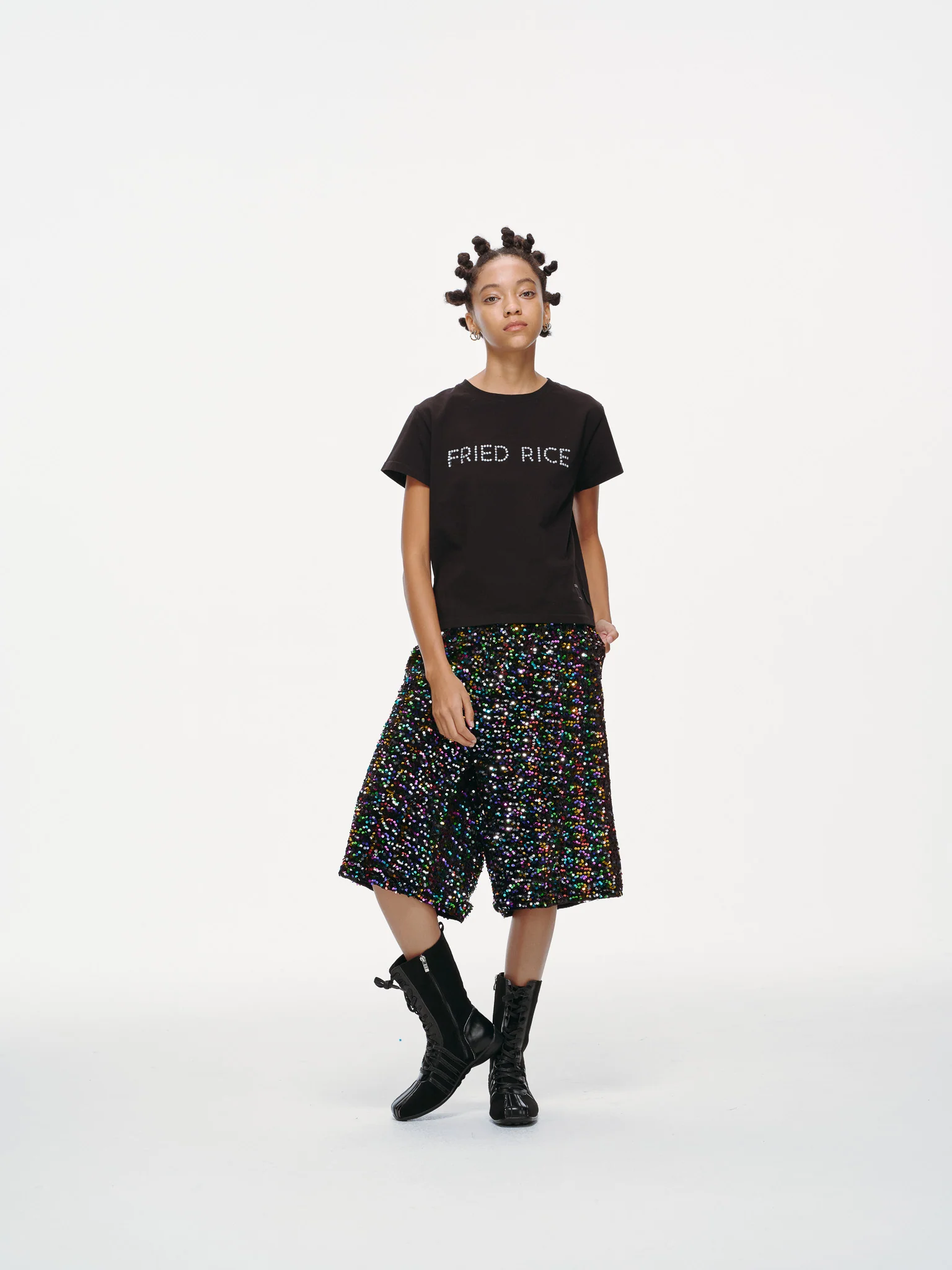 Midnight Spectrum Sequin Long Shorts - Image 16