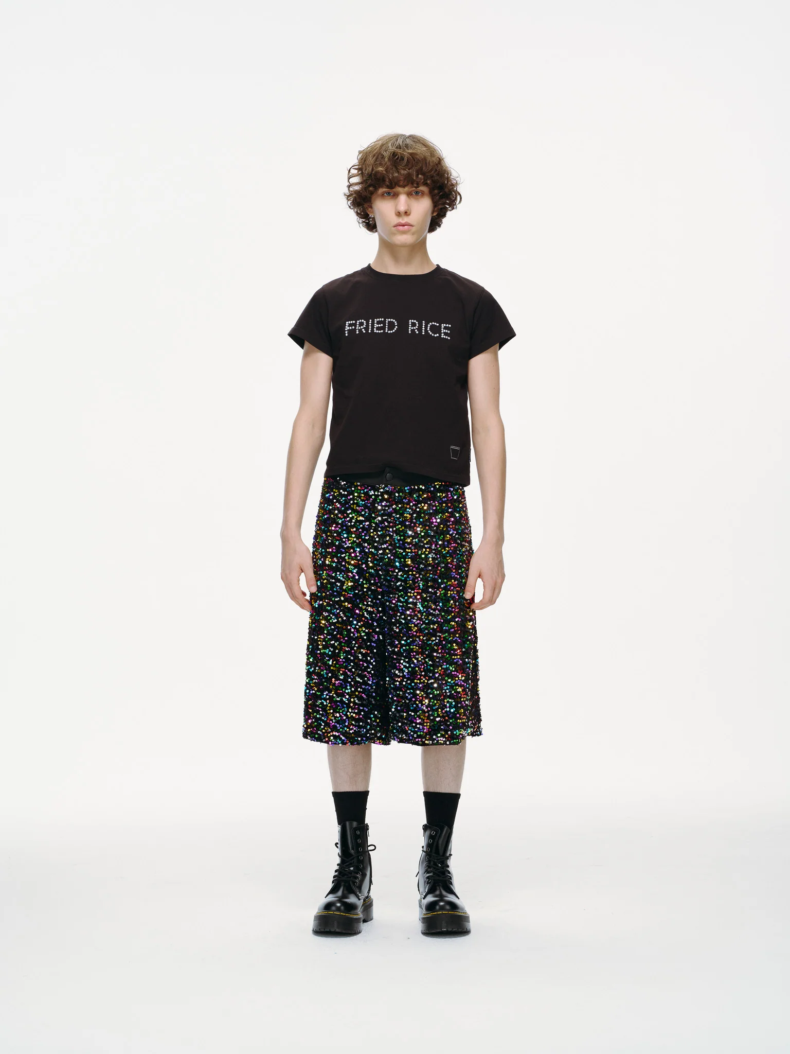 Midnight Spectrum Sequin Long Shorts - Image 3