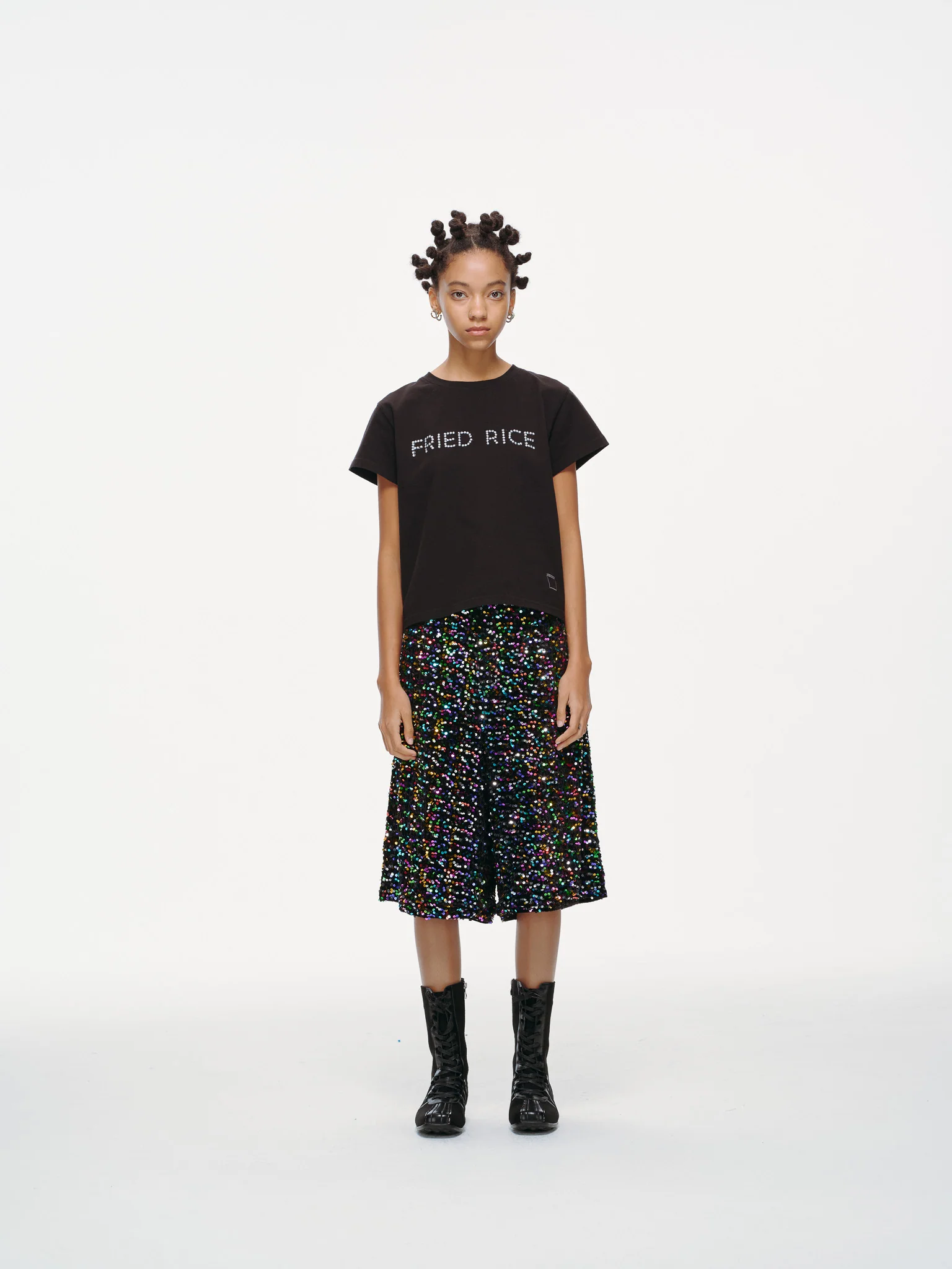 Midnight Spectrum Sequin Long Shorts - Image 4