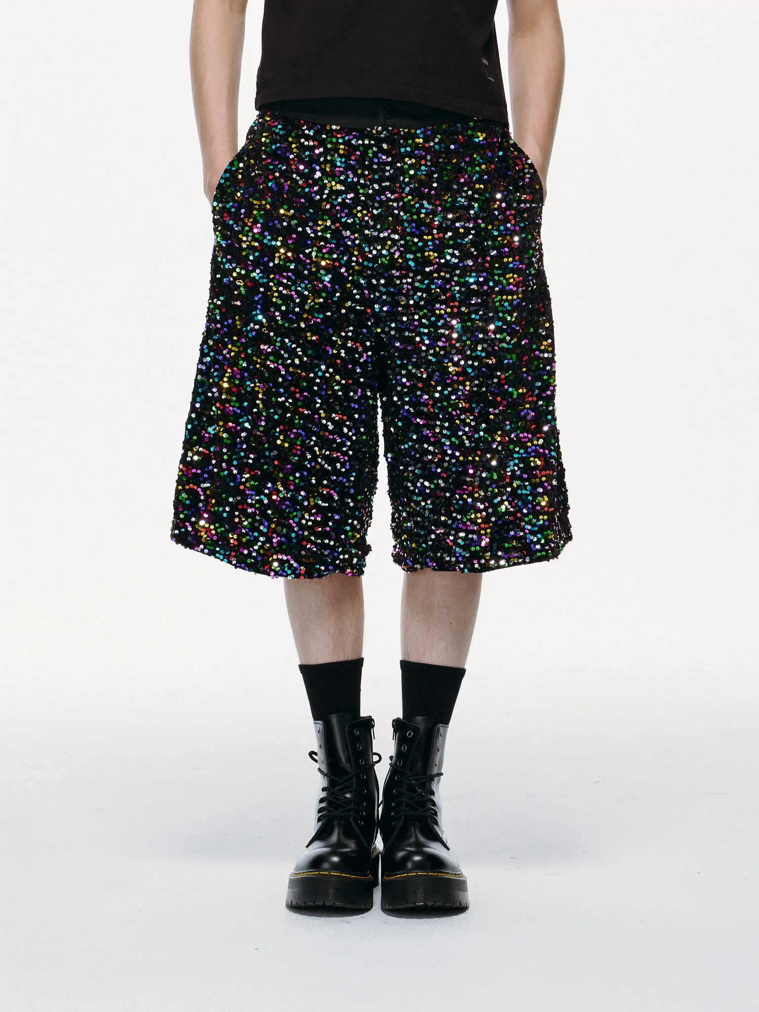 Midnight Spectrum Sequin Long Shorts - Image 8