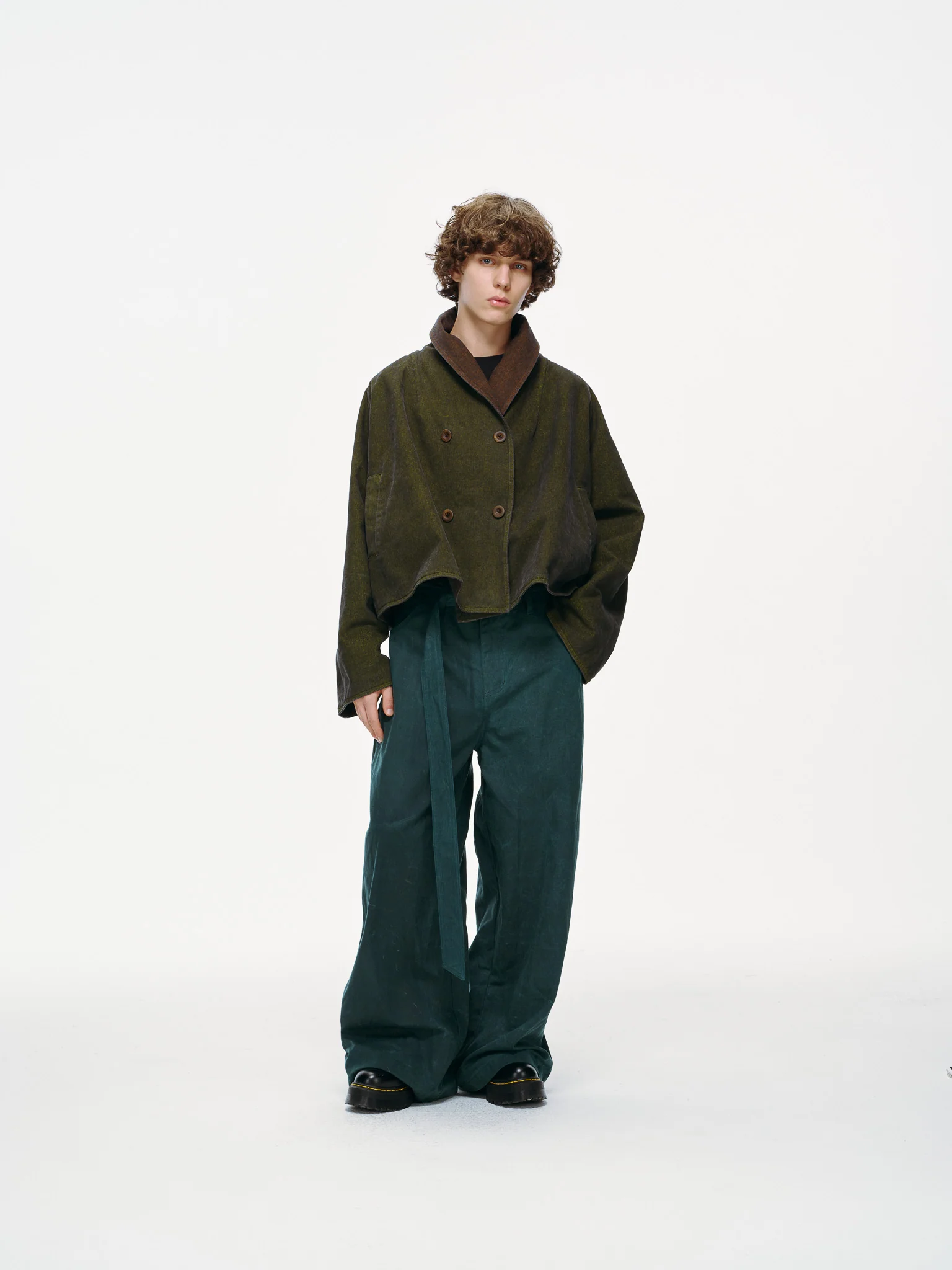 Reversible Dolman Coat – Olive & Brown - Image 10
