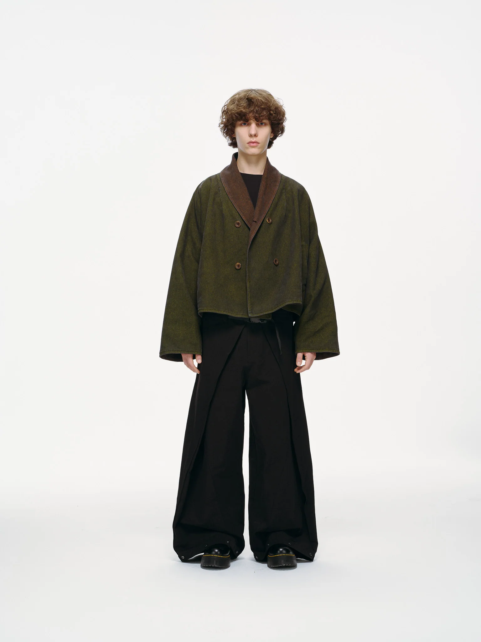 Reversible Dolman Coat – Olive & Brown - Image 2