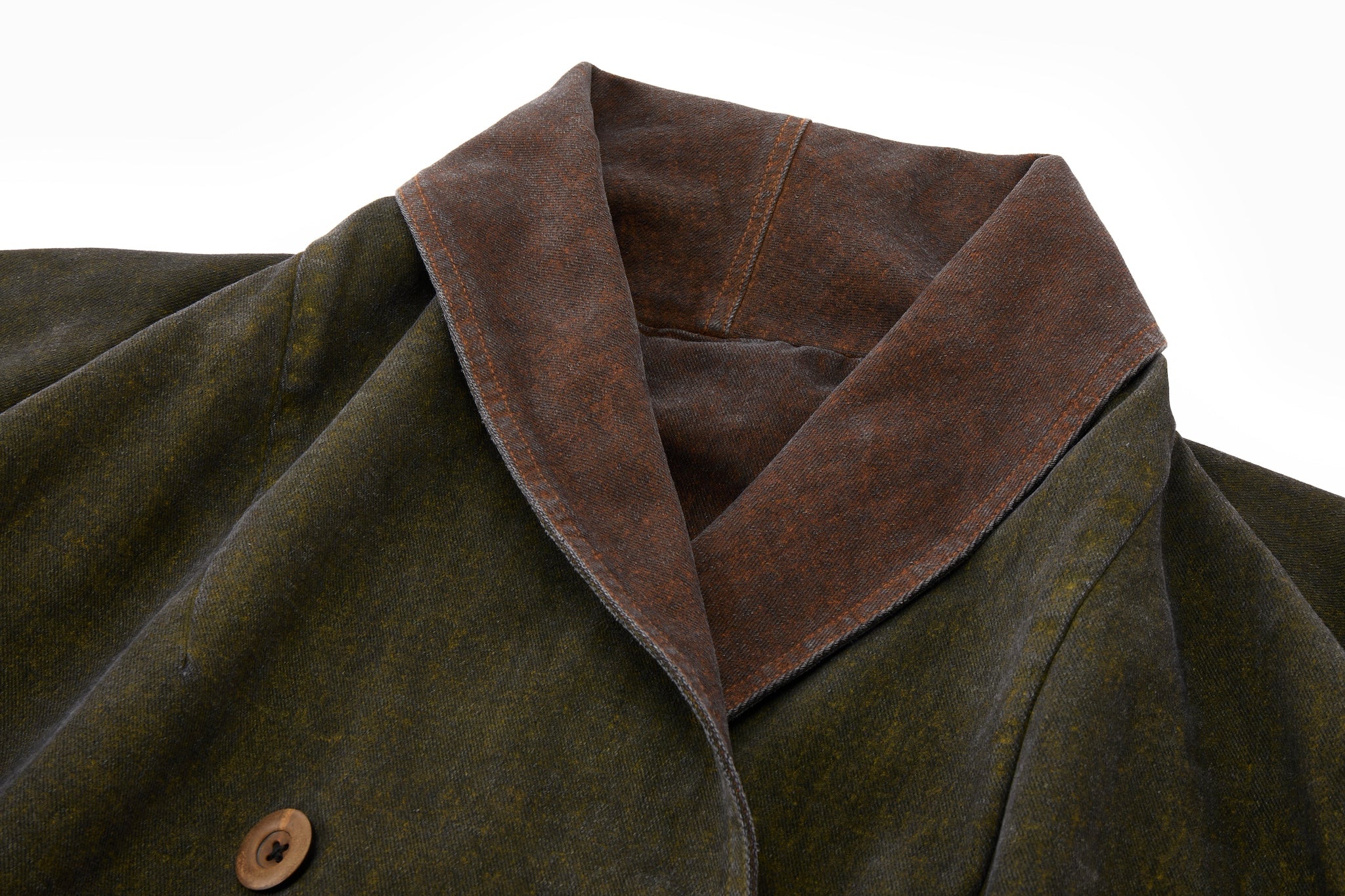 Reversible Dolman Coat – Olive & Brown - Image 21
