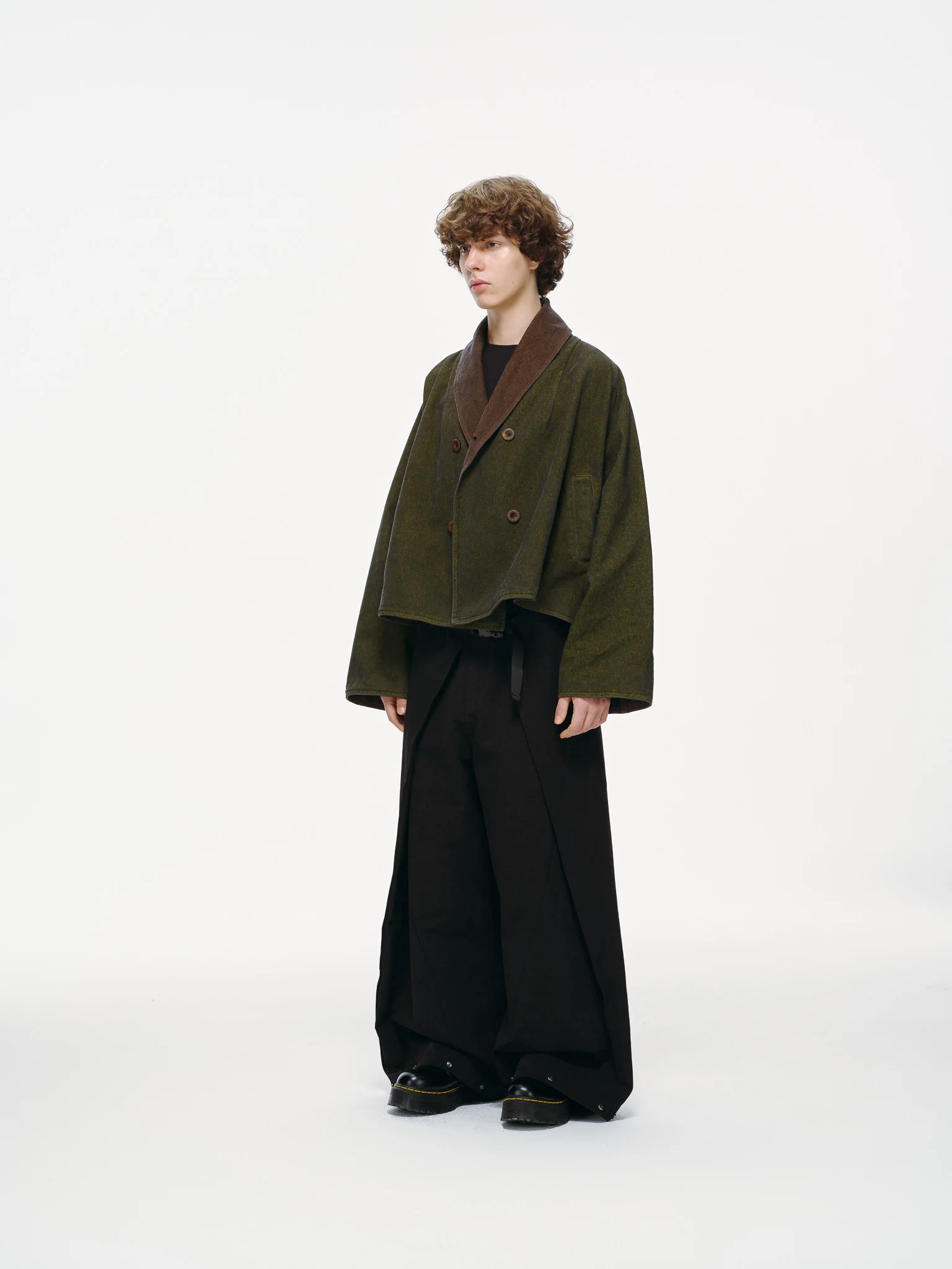 Reversible Dolman Coat – Olive & Brown - Image 4