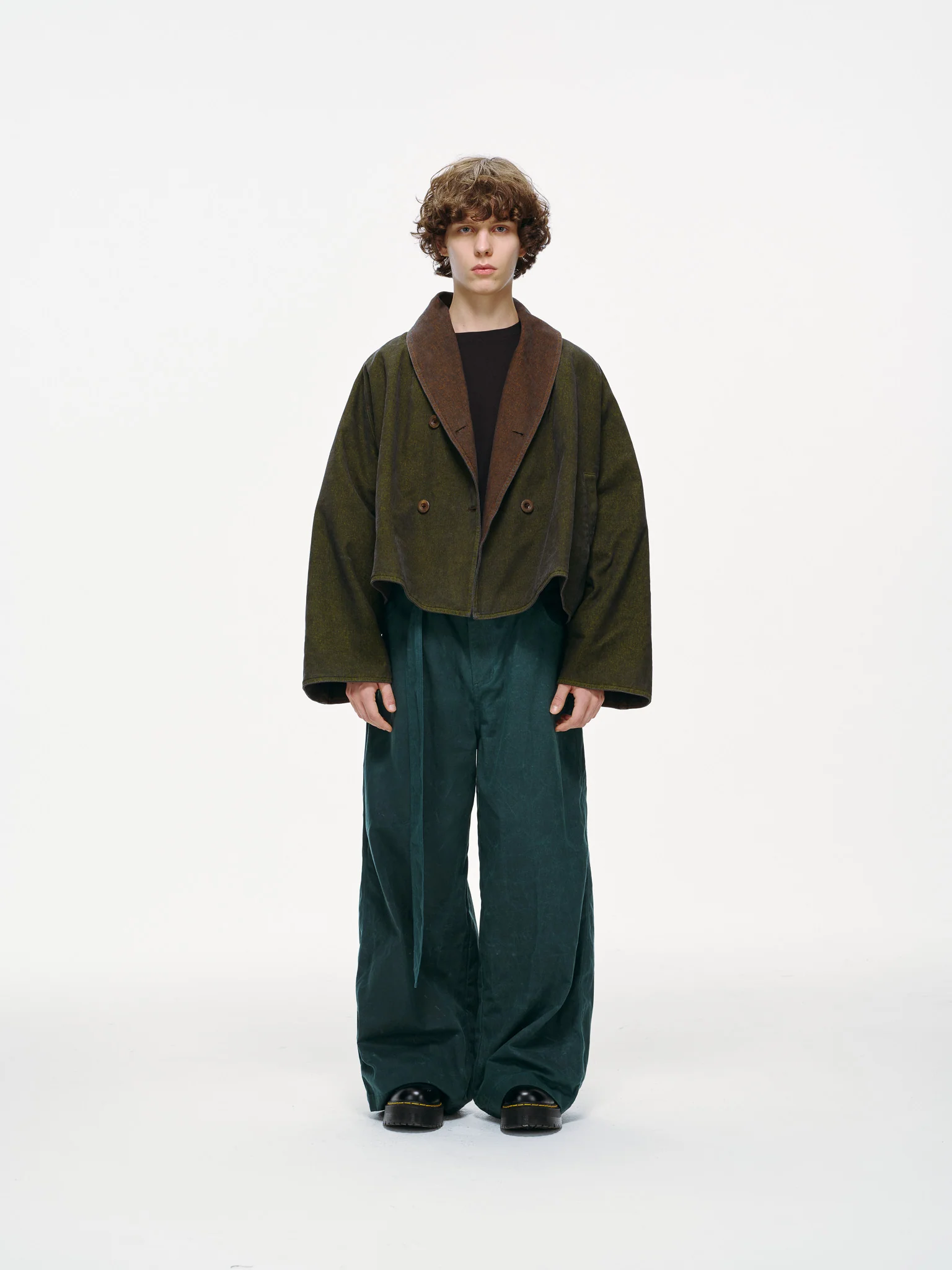 Reversible Dolman Coat – Olive & Brown - Image 6