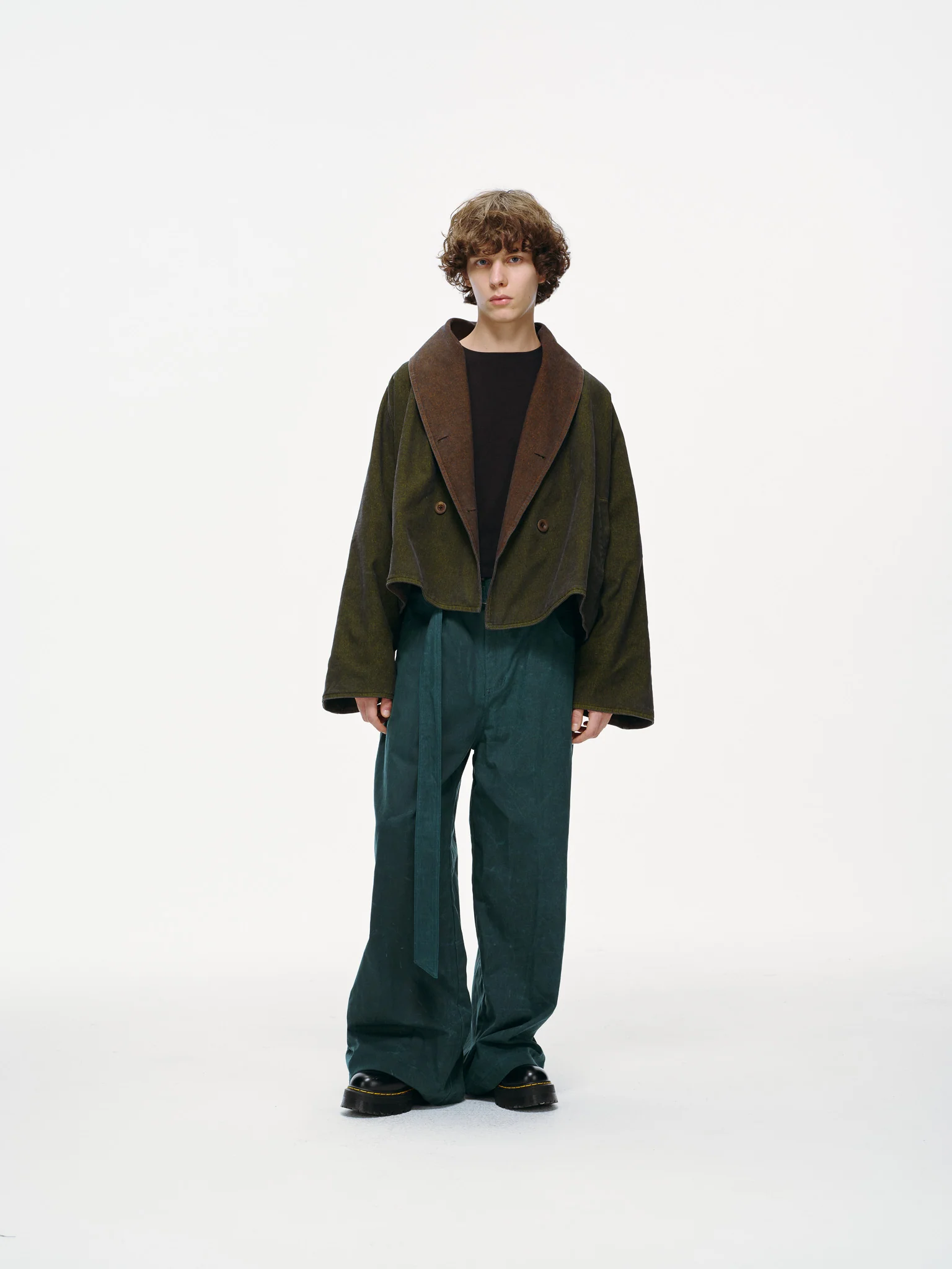 Reversible Dolman Coat – Olive & Brown - Image 7