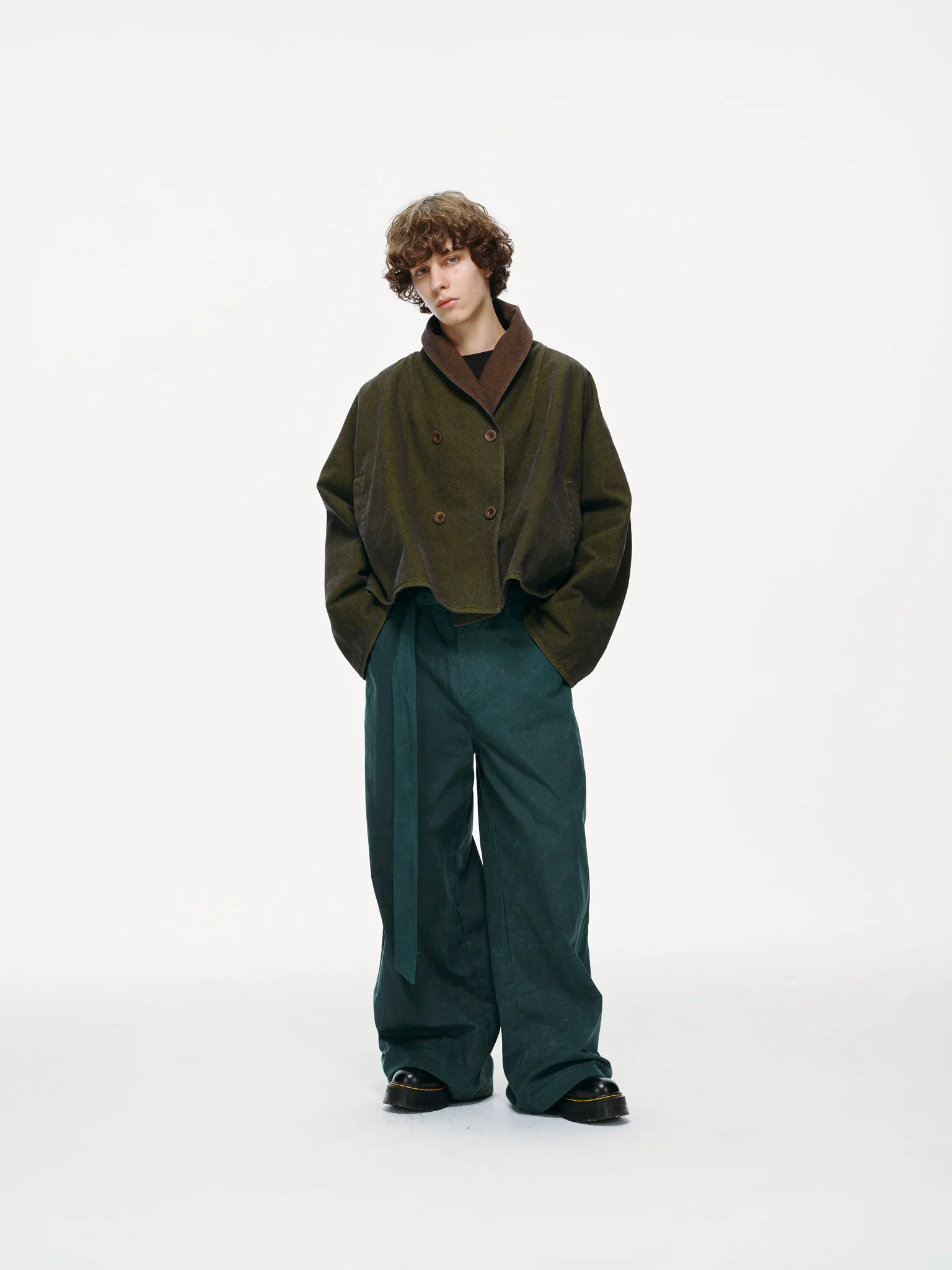 Reversible Dolman Coat – Olive & Brown - Image 8