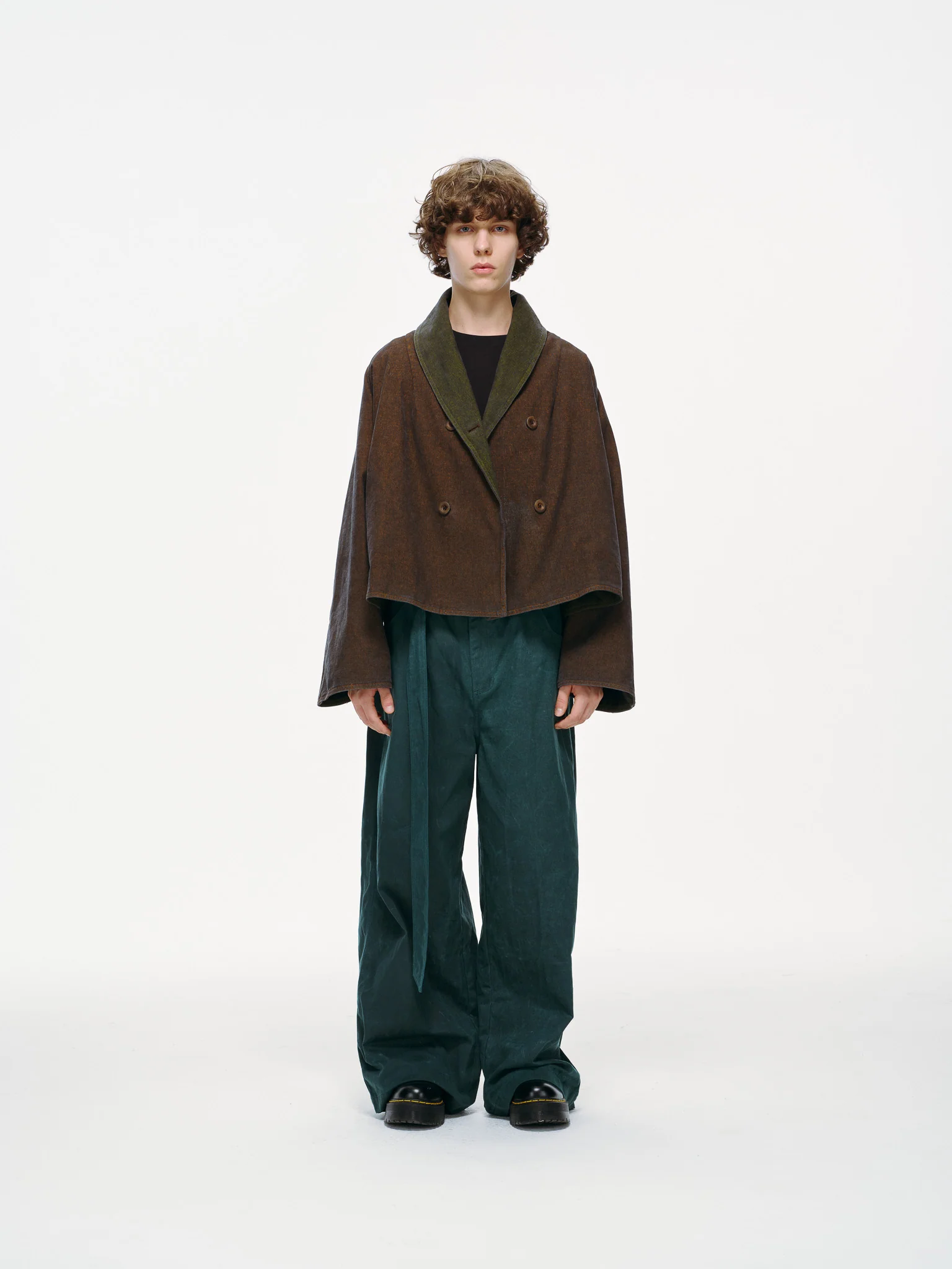Reversible Dolman Coat – Olive & Brown - Image 9
