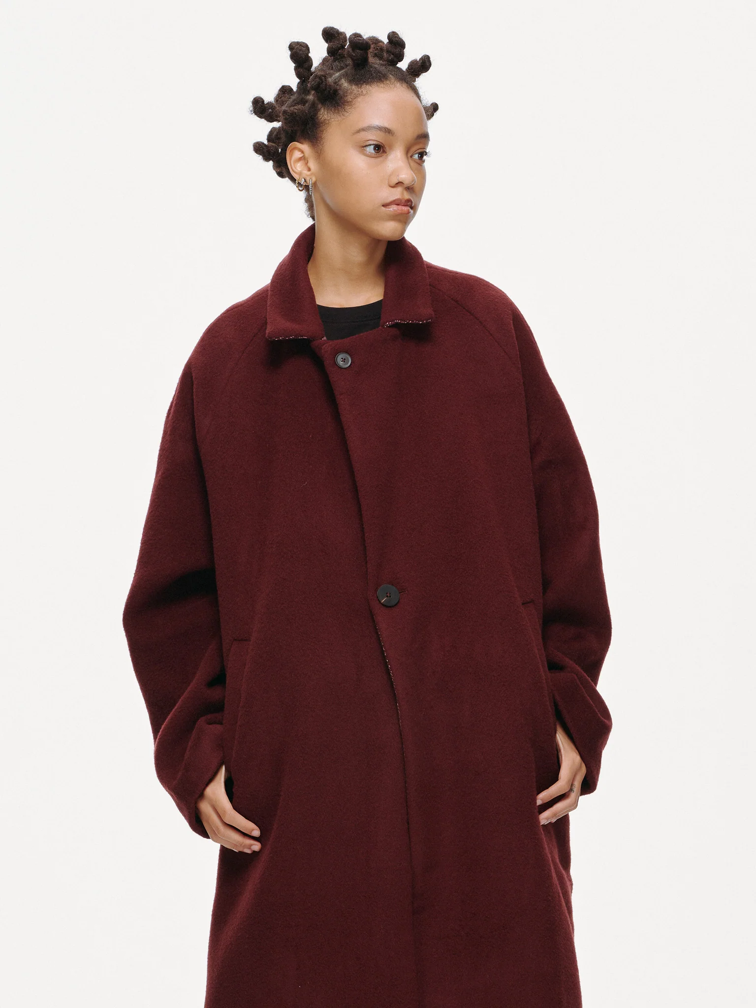 Mulberry Long Coat - Oxblood - Image 10