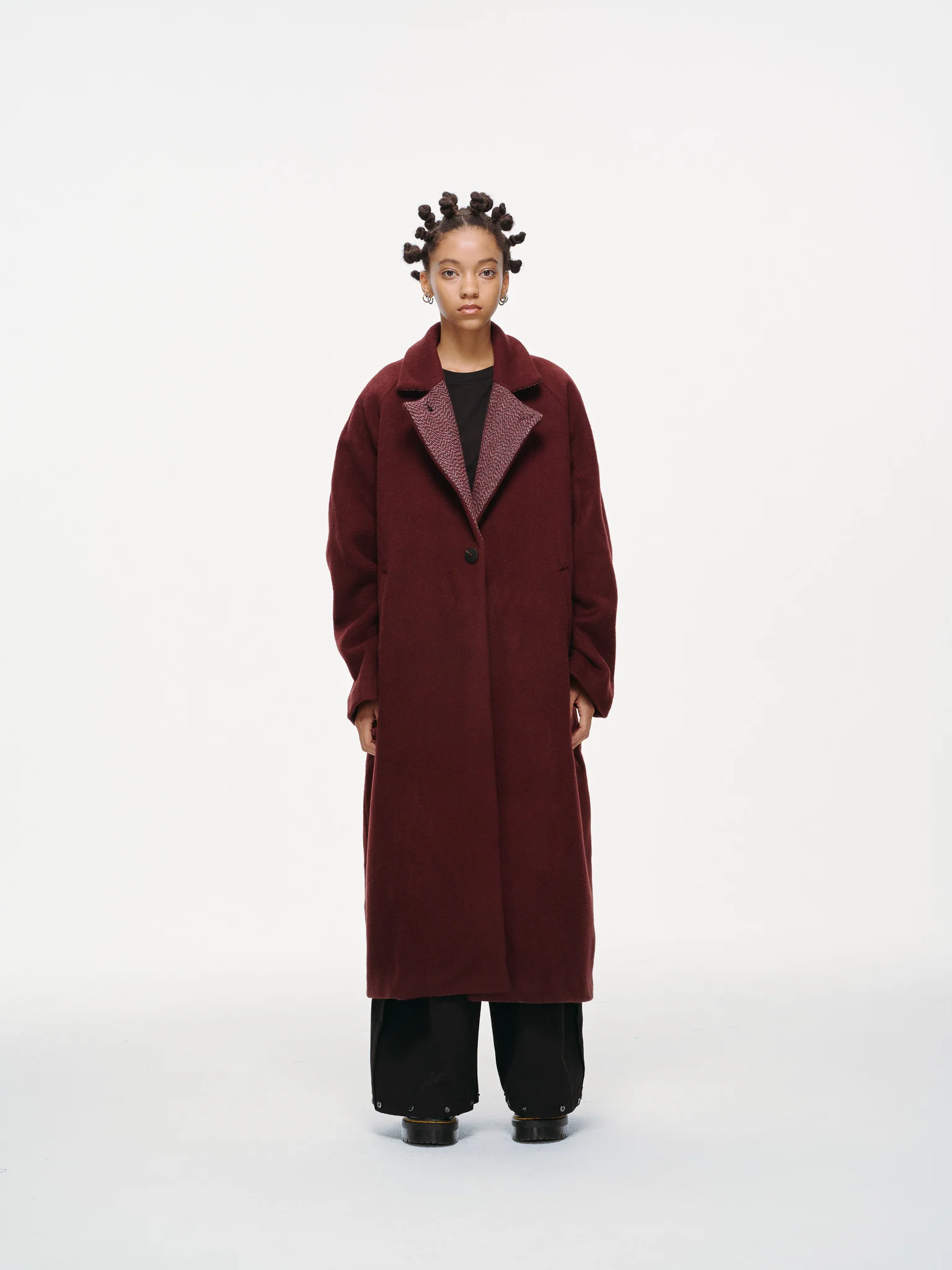 Mulberry Long Coat - Oxblood - Image 12
