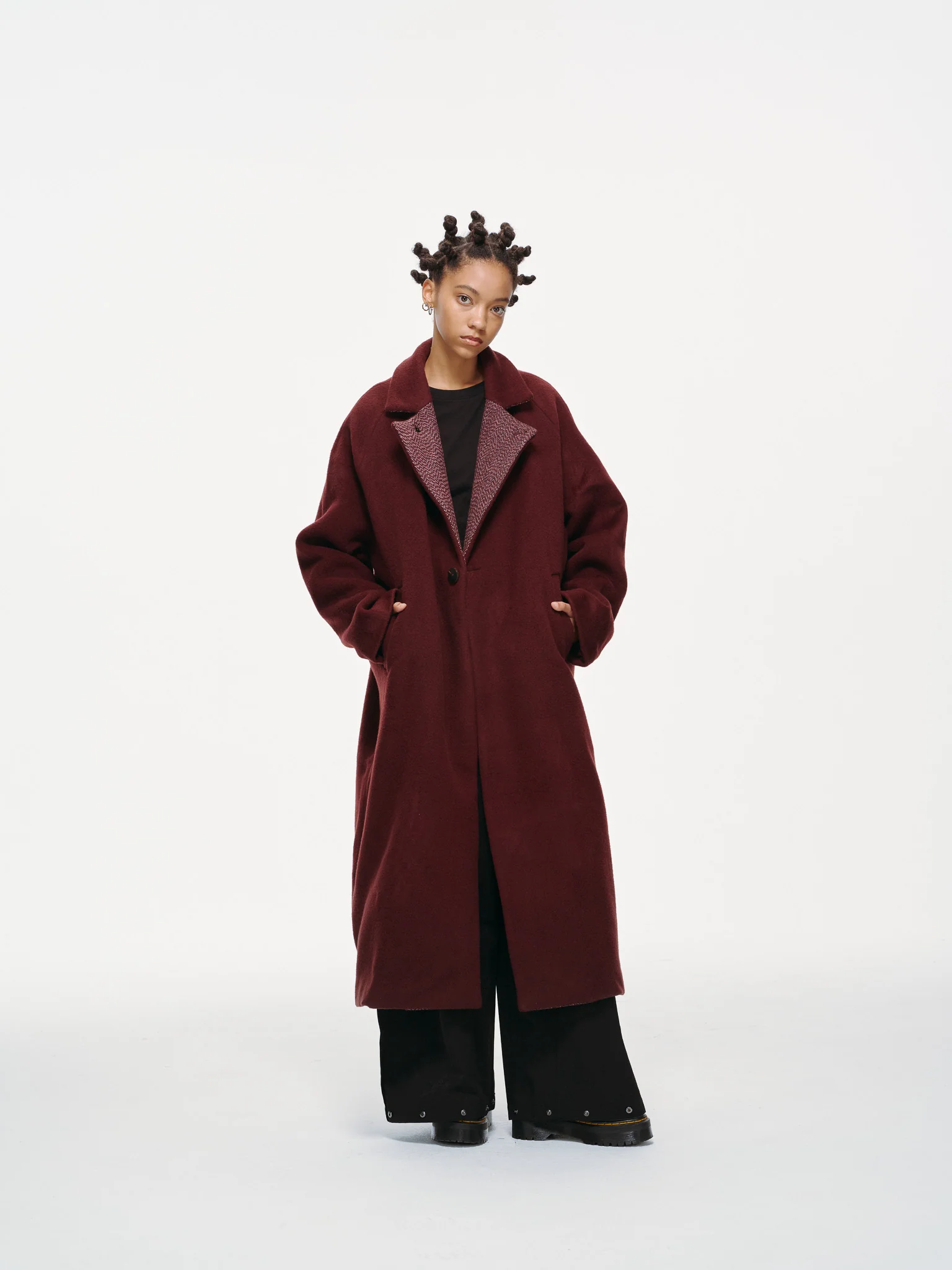 Mulberry Long Coat - Oxblood - Image 4