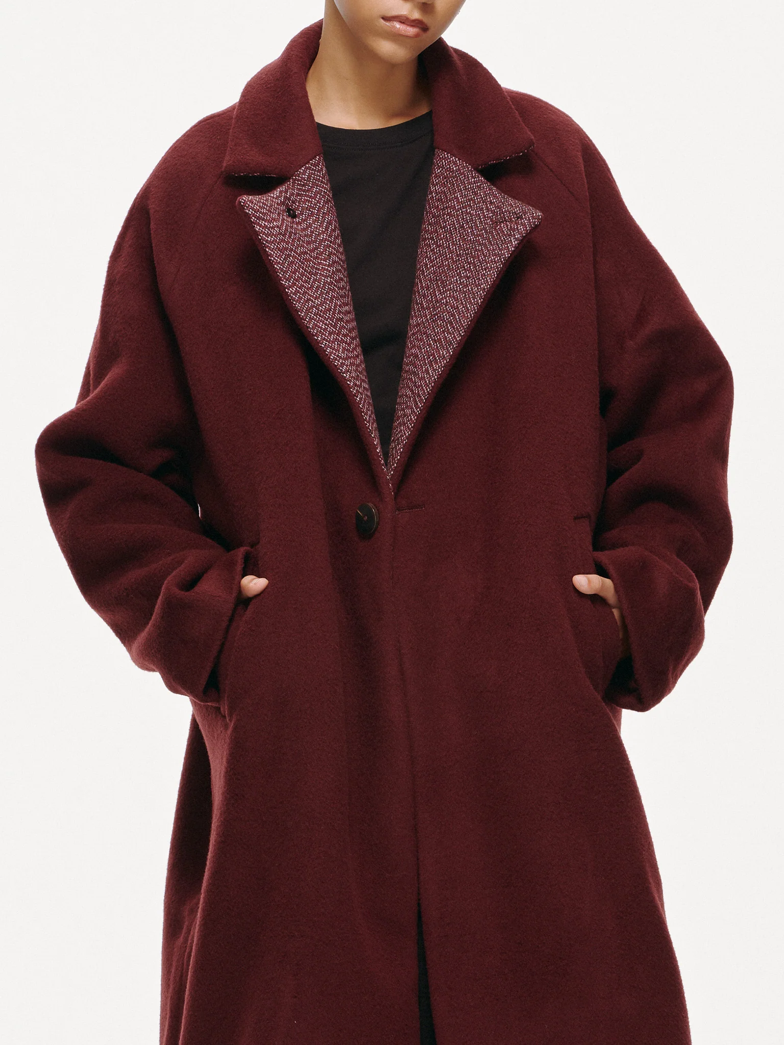 Mulberry Long Coat - Oxblood - Image 5