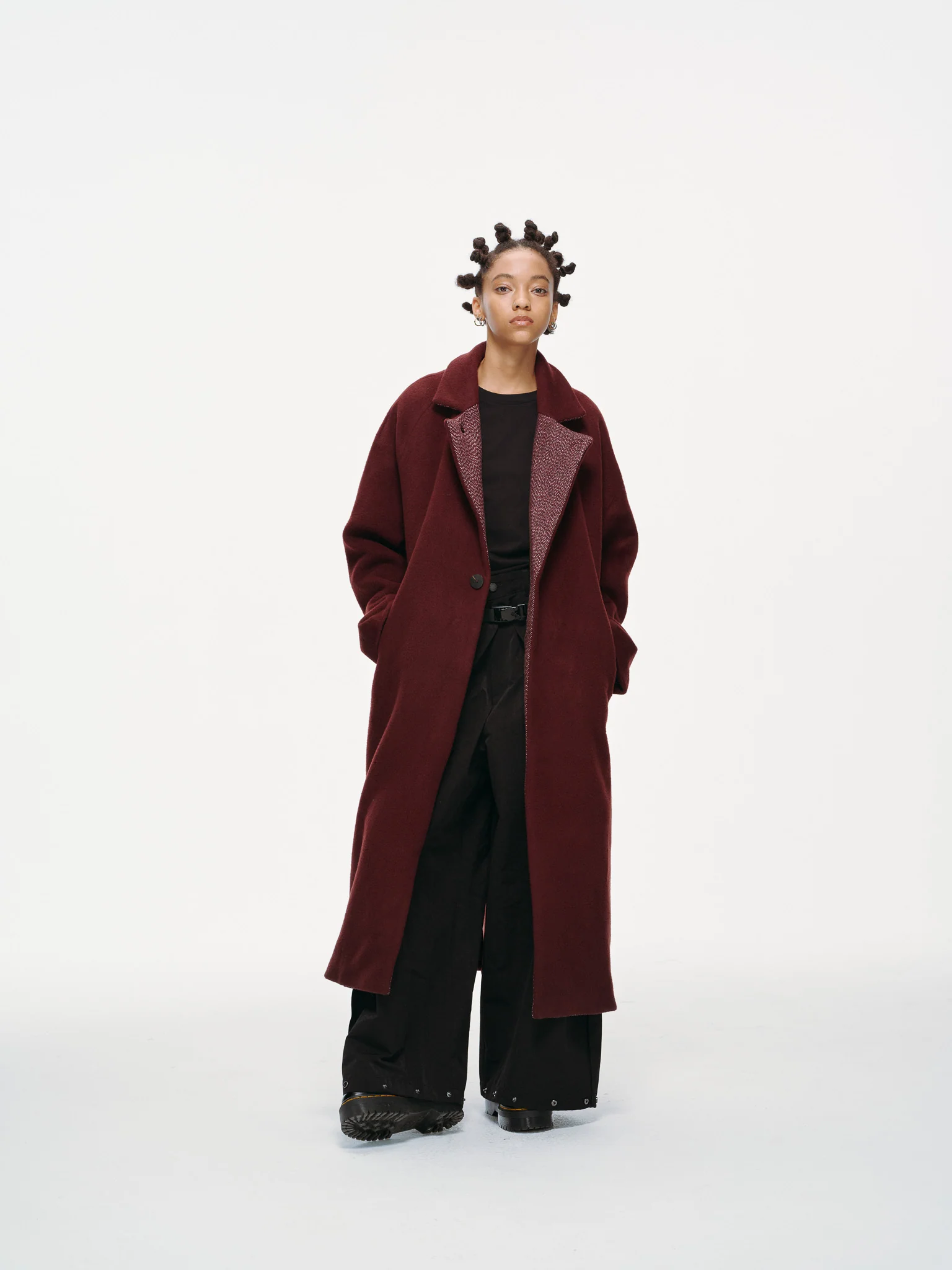 Mulberry Long Coat - Oxblood - Image 7