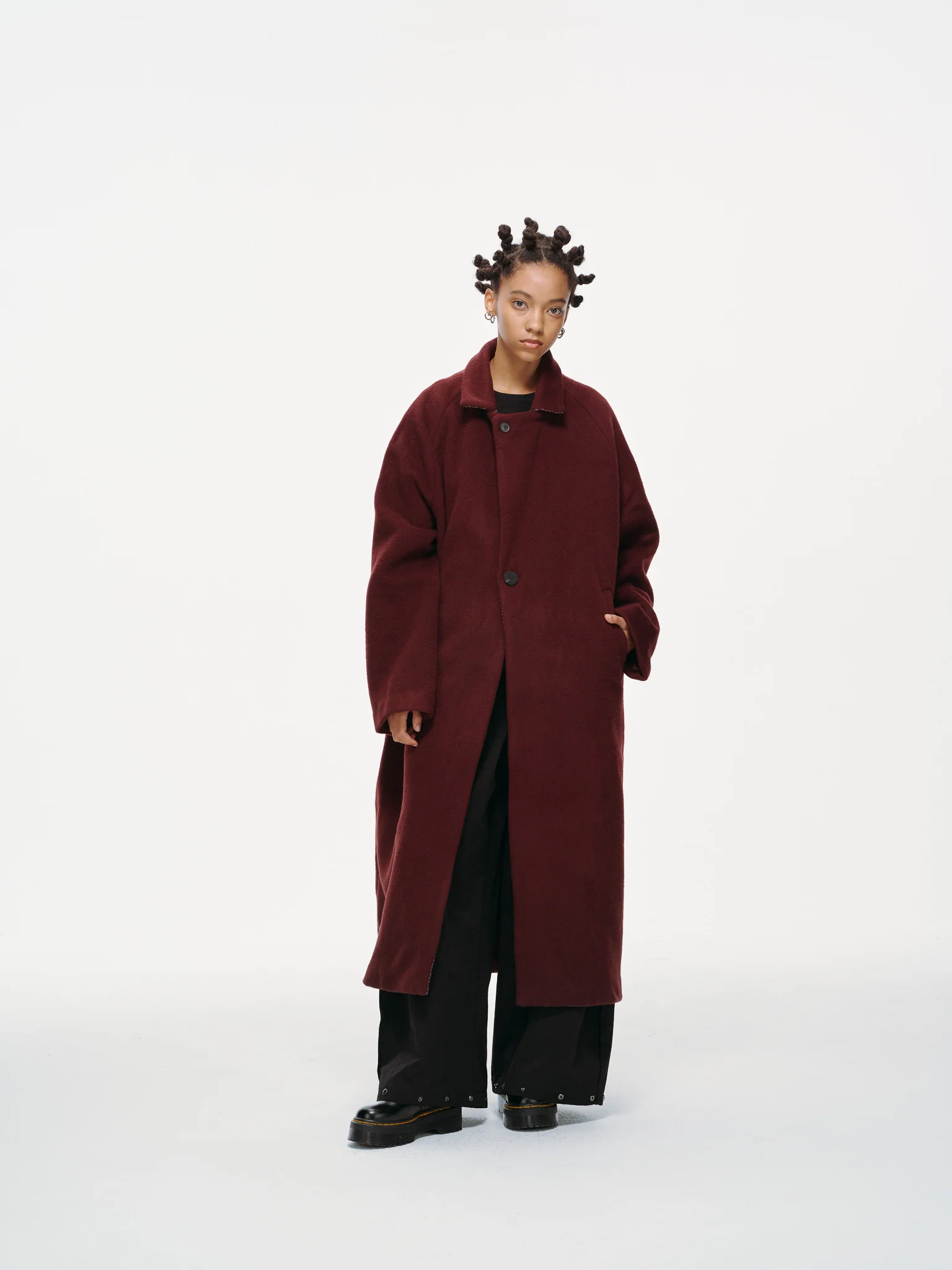 Mulberry Long Coat - Oxblood - Image 8