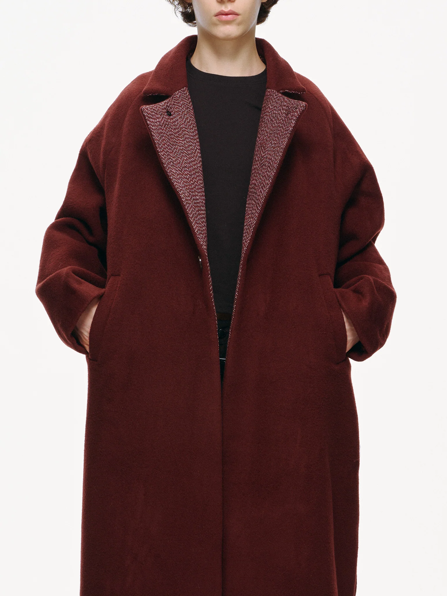 Mulberry Long Coat - Oxblood - Image 9