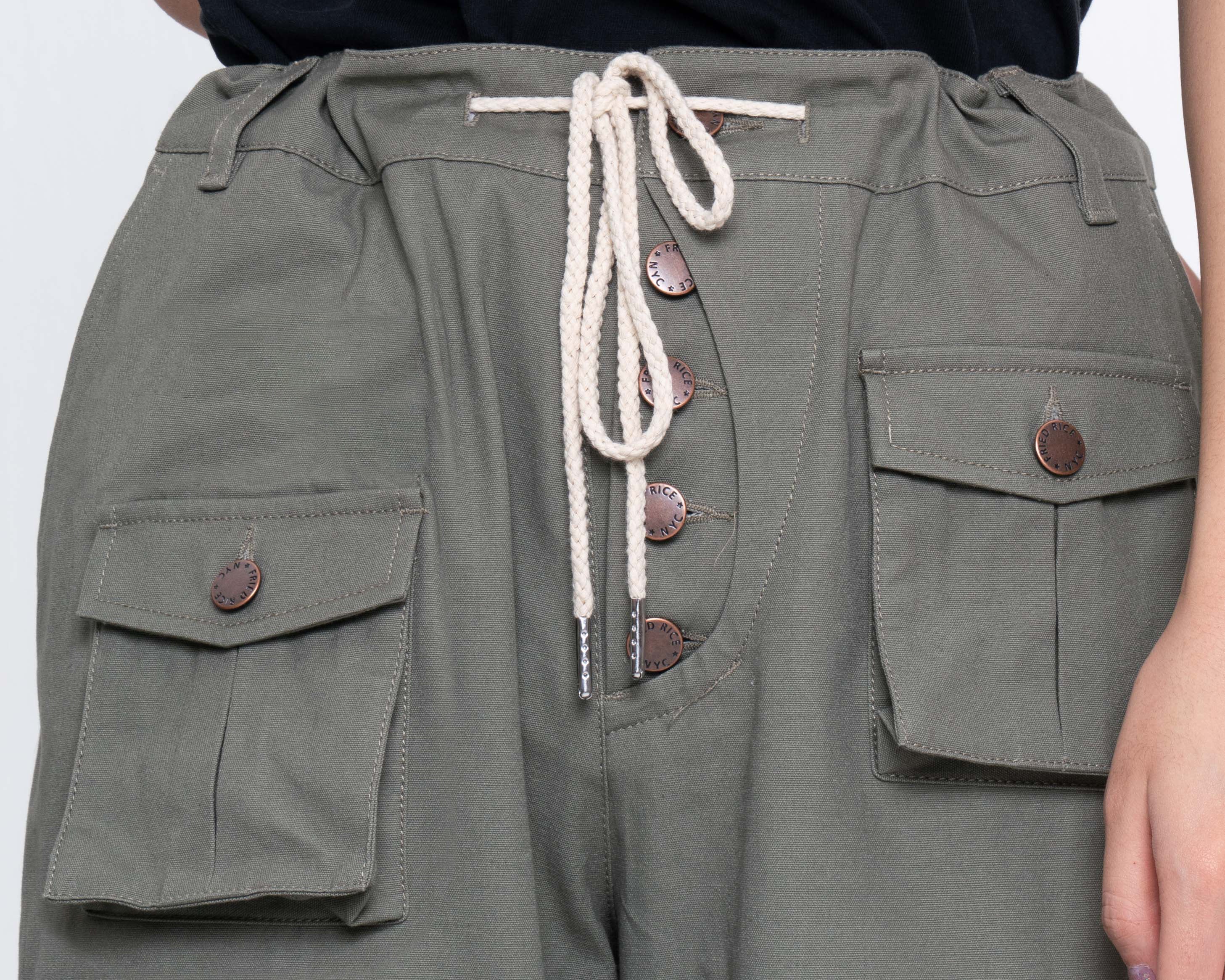 Cargo Pants - Calf Pockets - Olive Green - Image 13
