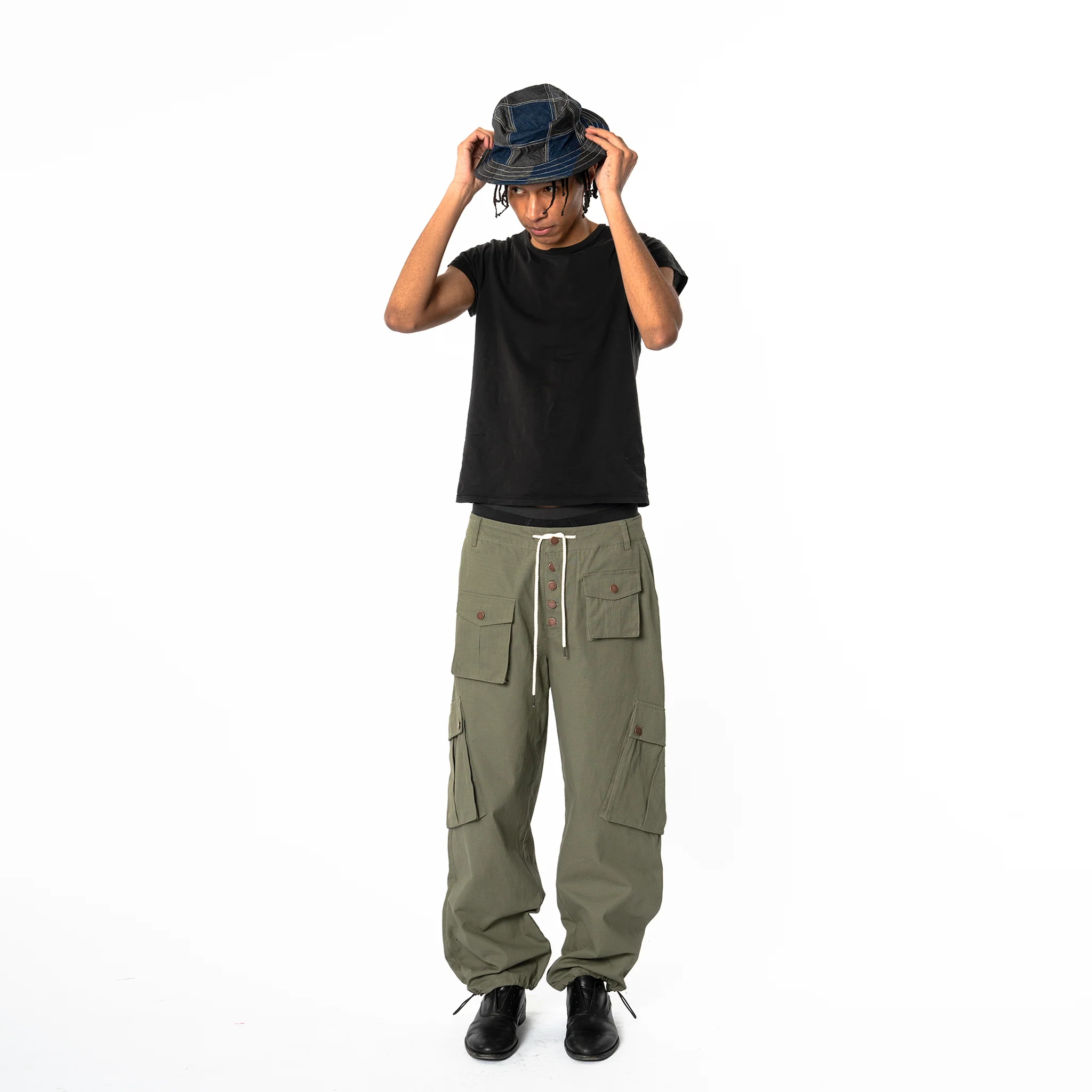 Cargo Pants - Calf Pockets - Olive Green - Image 3