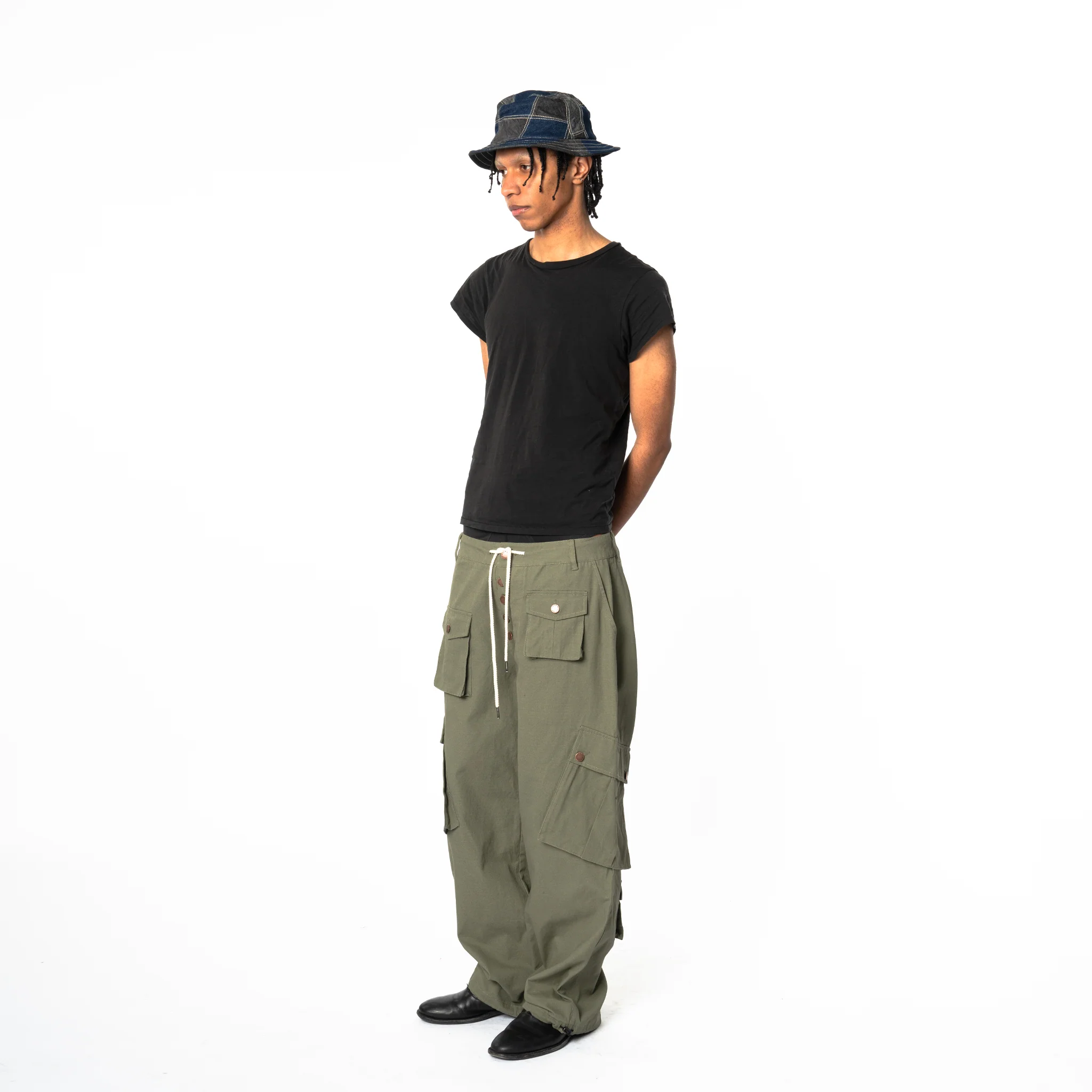 Cargo Pants - Calf Pockets - Olive Green - Image 4