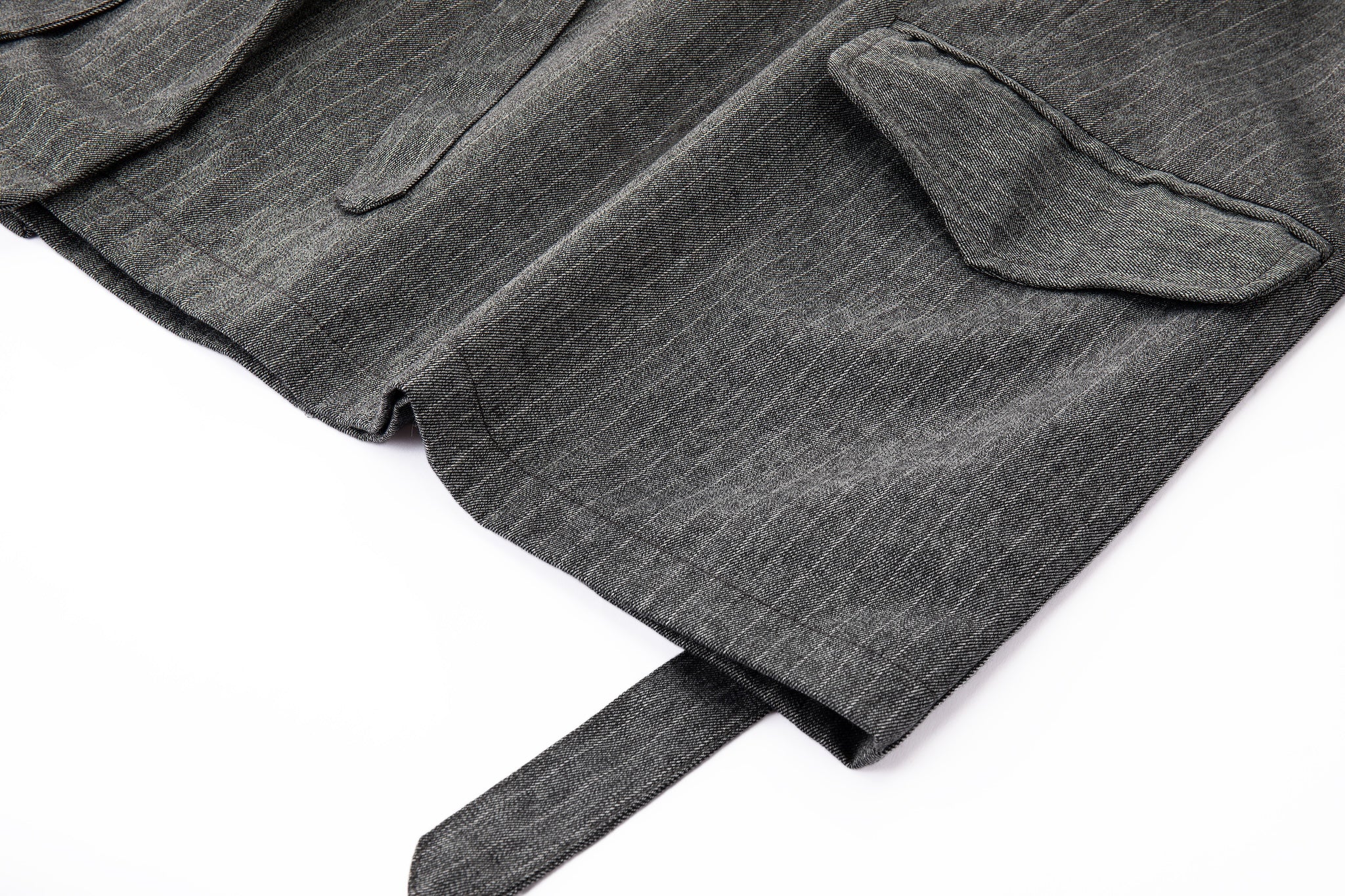 Noa Loose Fit Kimono Blazer – Grey Pinstripe - Image 10