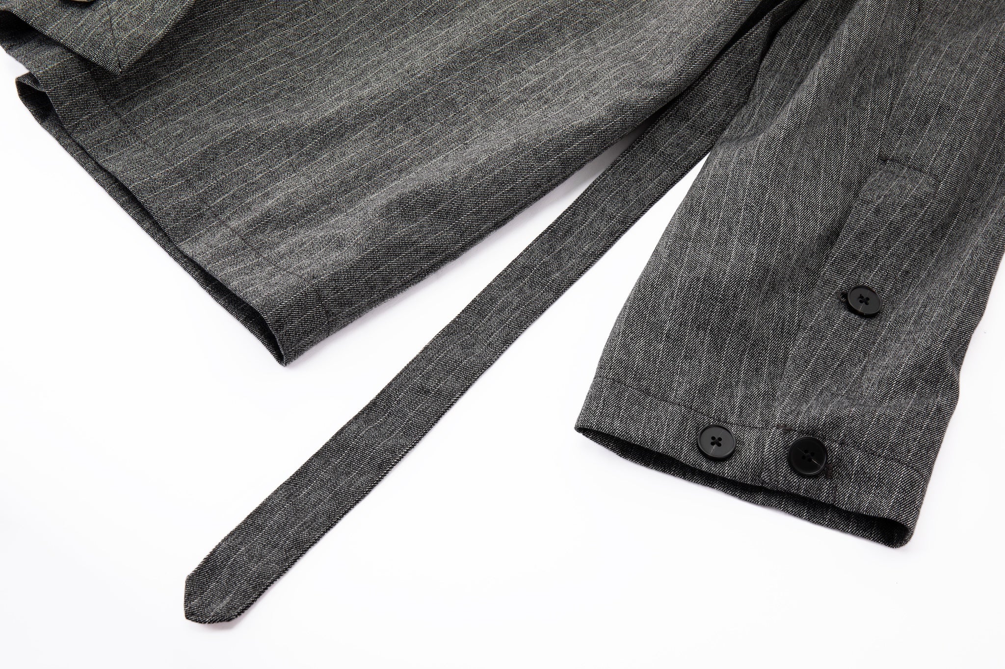 Noa Loose Fit Kimono Blazer – Grey Pinstripe - Image 11