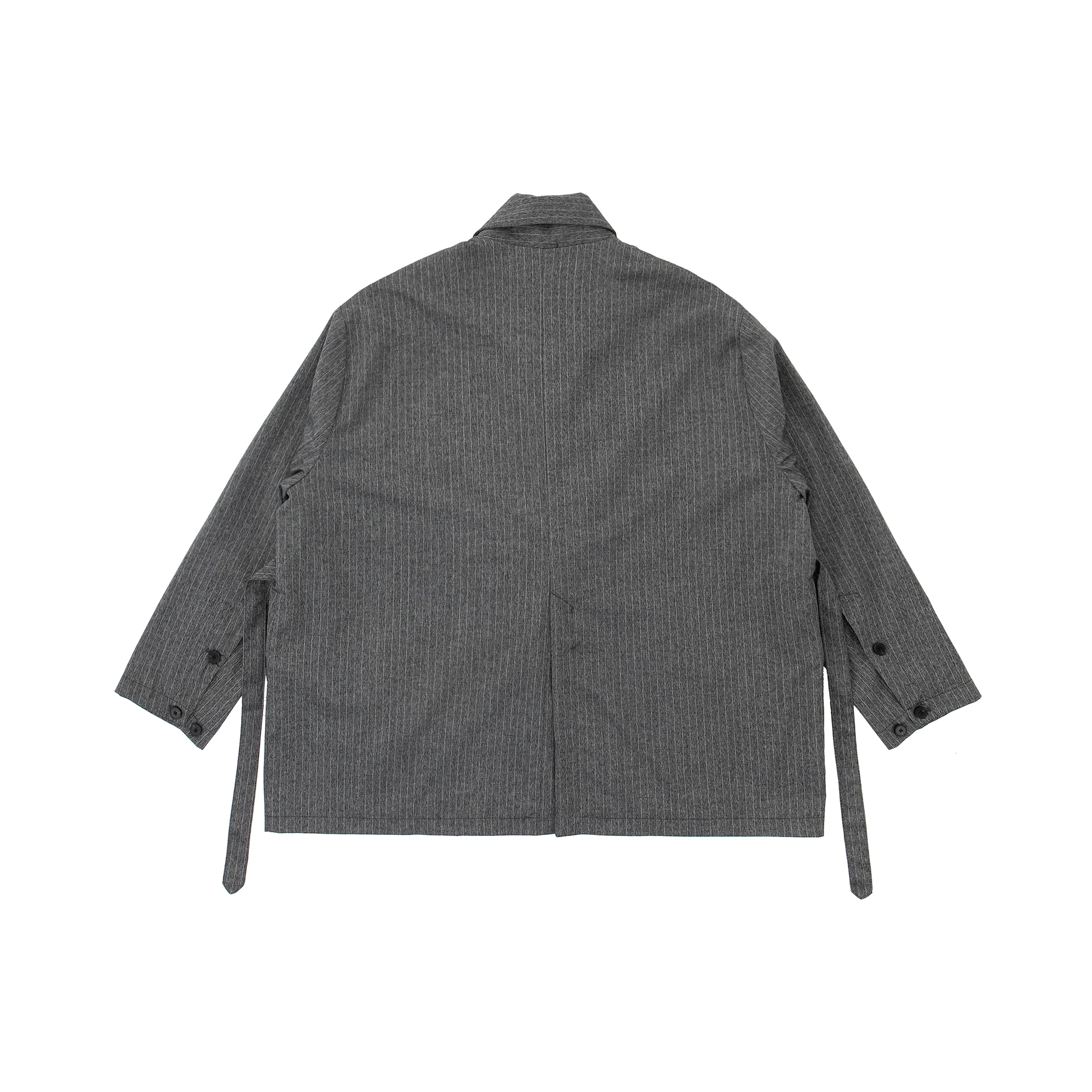 Noa Loose Fit Kimono Blazer – Grey Pinstripe - Image 8