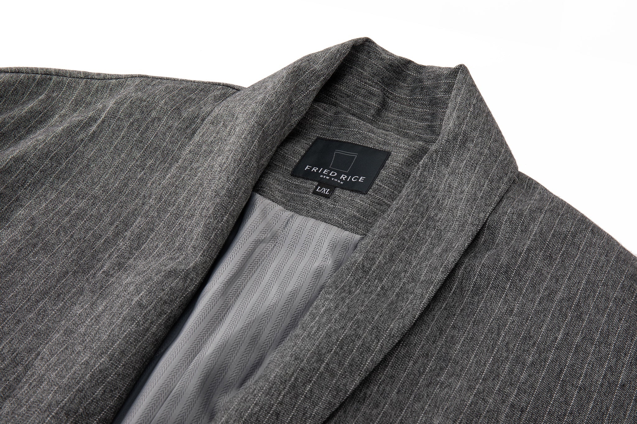 Noa Loose Fit Kimono Blazer – Grey Pinstripe - Image 9