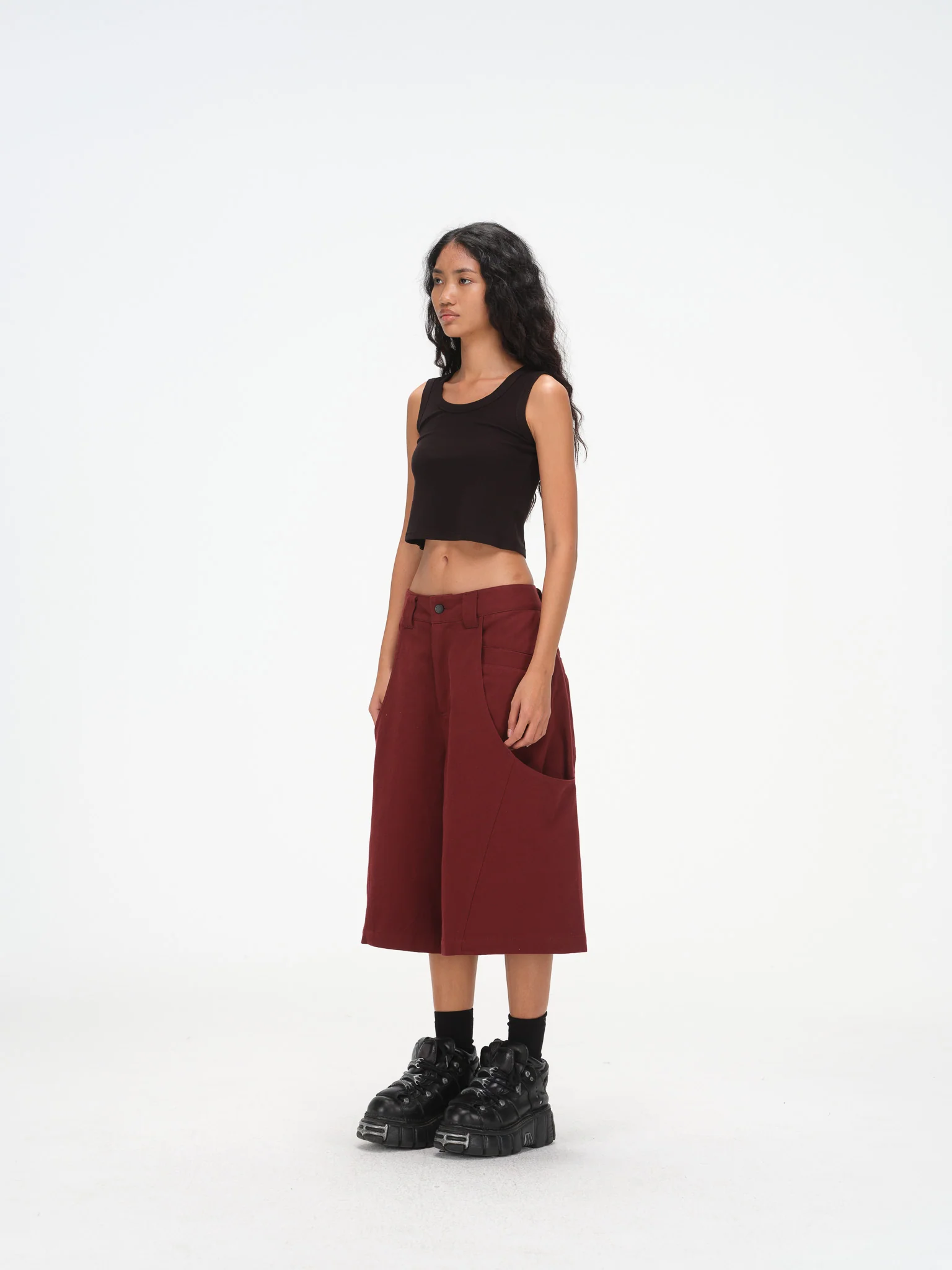 Oversized Pocket Shorts - Oxblood - Image 10