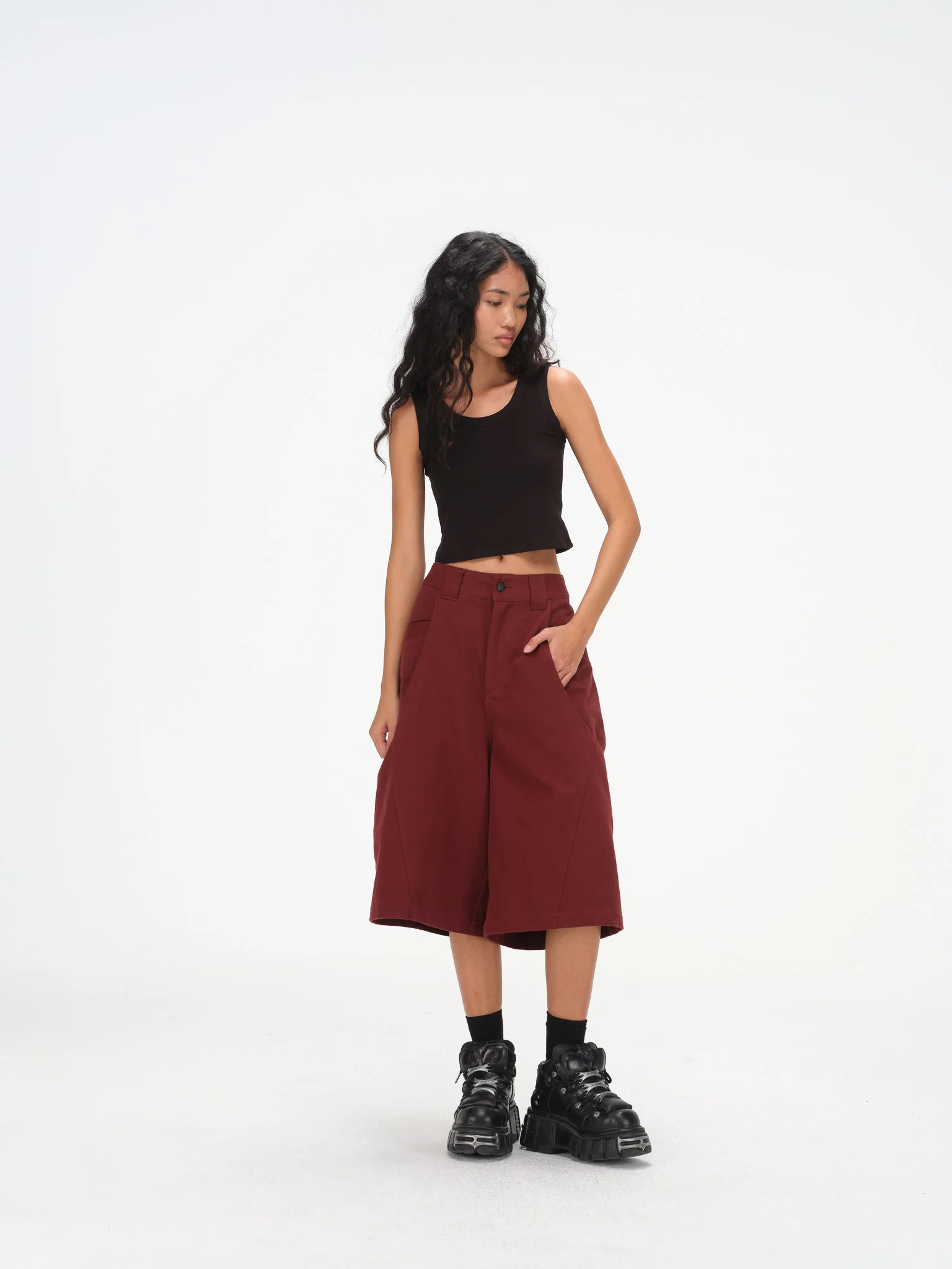 Oversized Pocket Shorts - Oxblood - Image 12