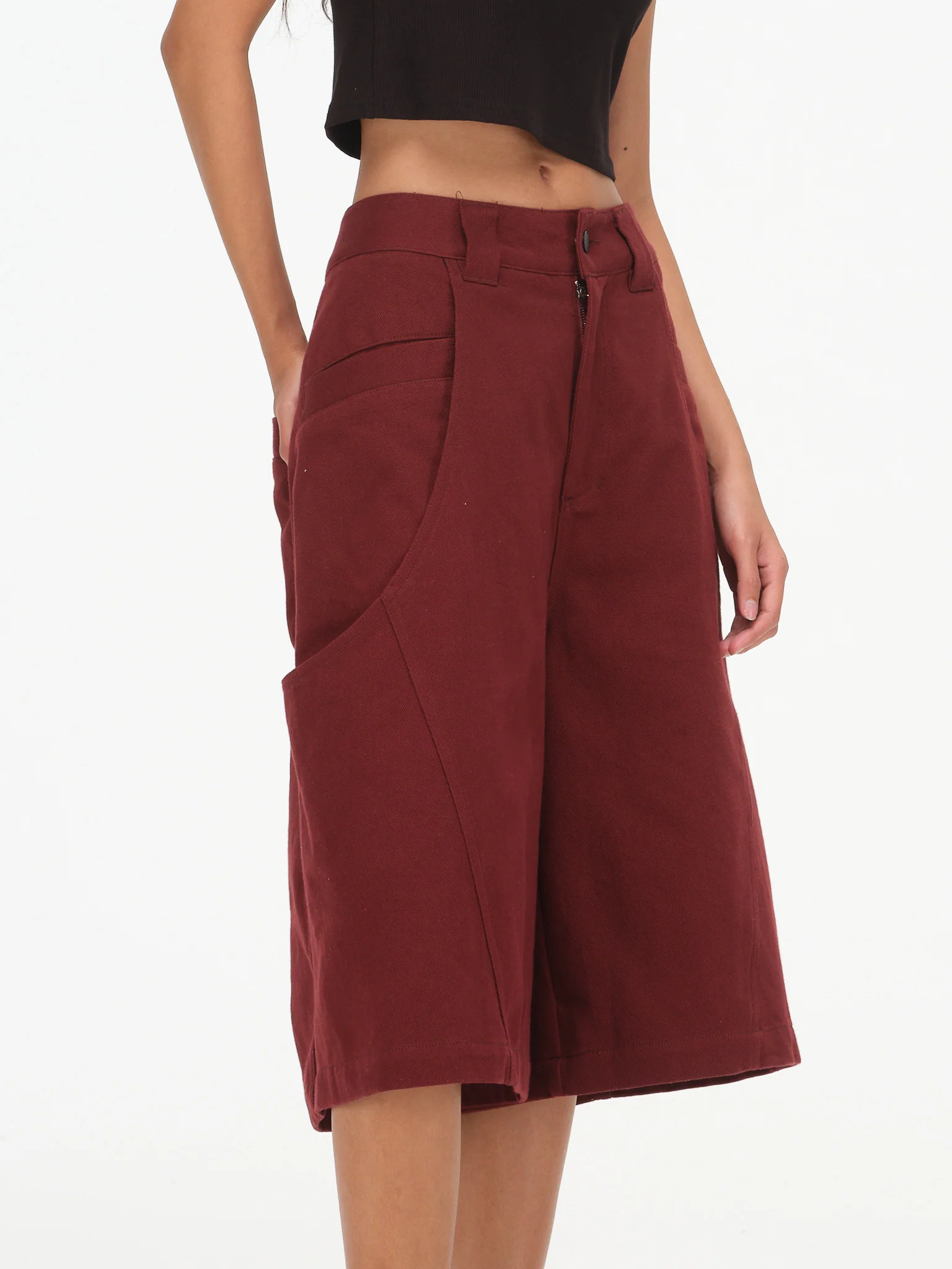 Oversized Pocket Shorts - Oxblood - Image 13